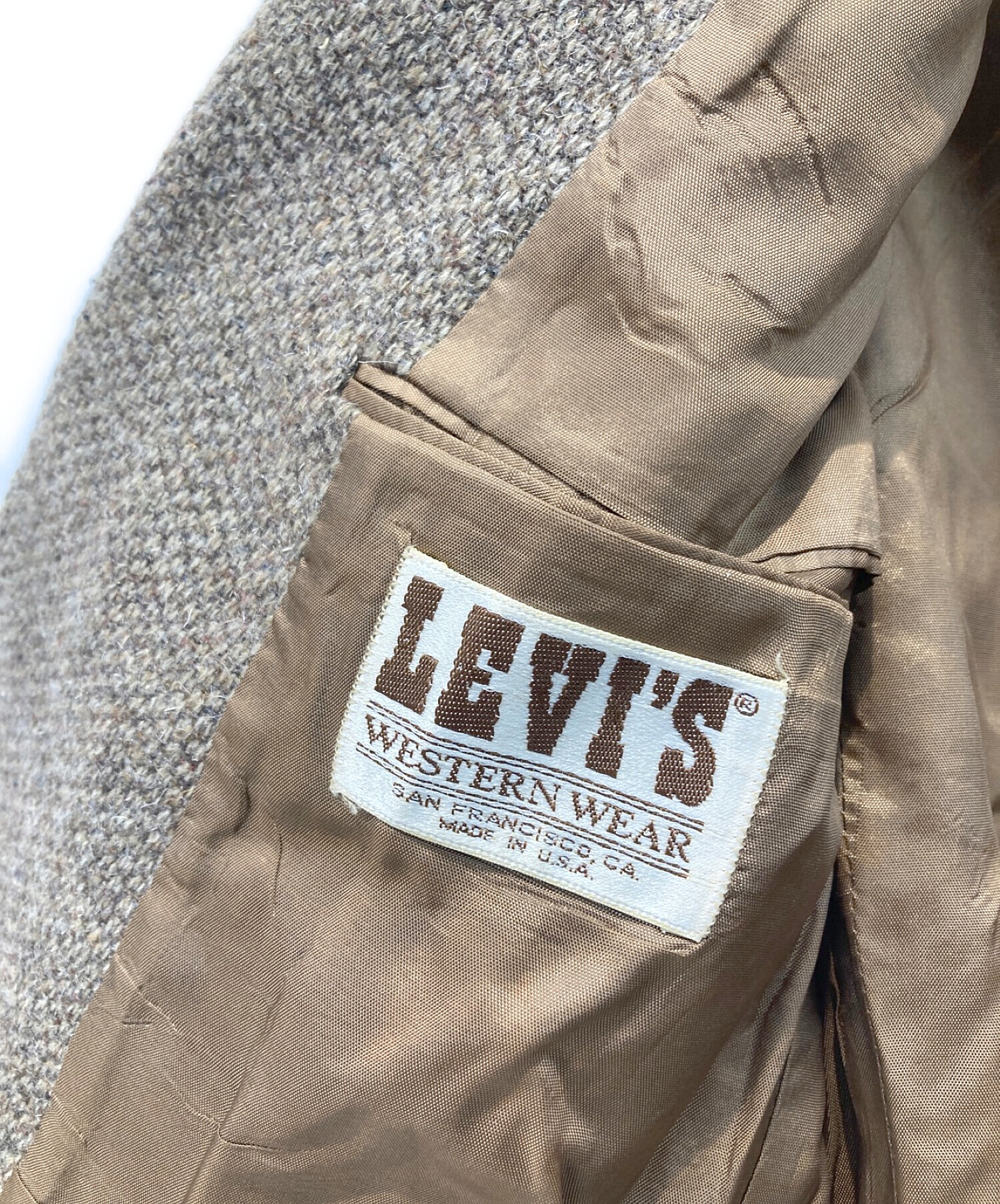 LEVI'S WESTERN WEAR (リーバイス ウエスタンウェア) エルボーパッチツイードジャケット ブラウン サイズ:40R