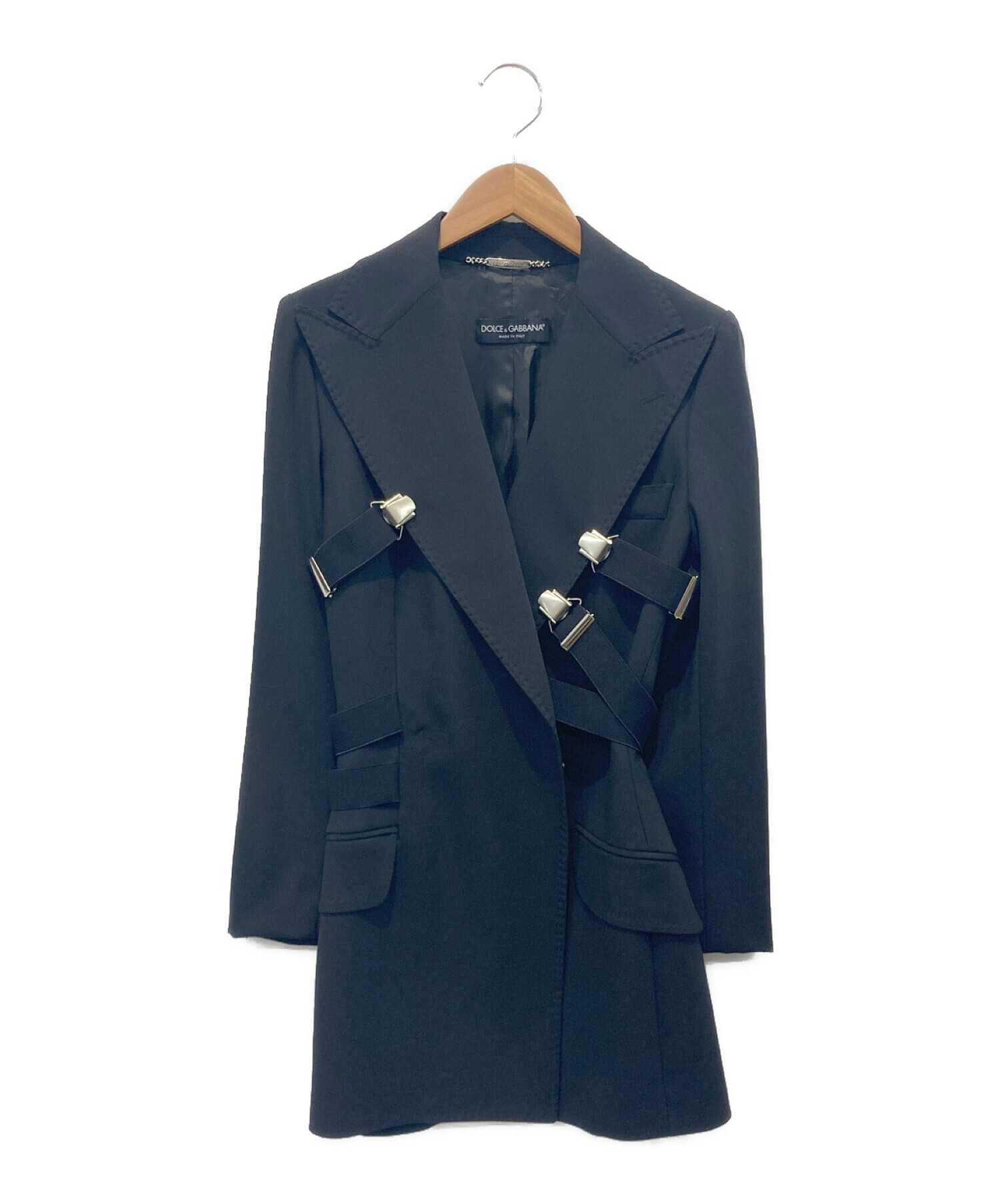 DOLCE & GABBANA (ドルチェ＆ガッバーナ) ベルテッドスーツジャケット ブラック サイズ:42