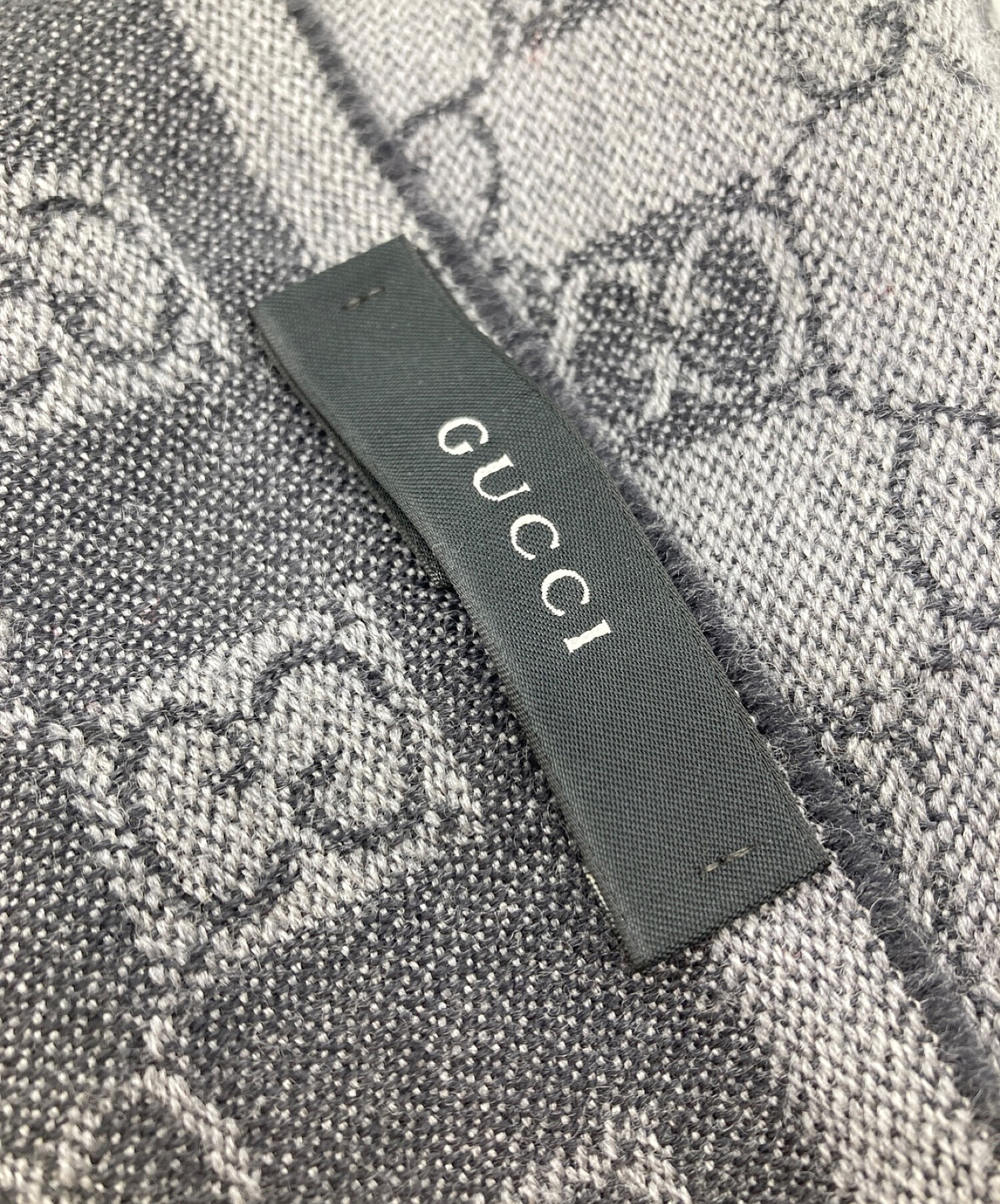 中古・古着通販】GUCCI (グッチ) GGウールマフラー グレー｜ブランド