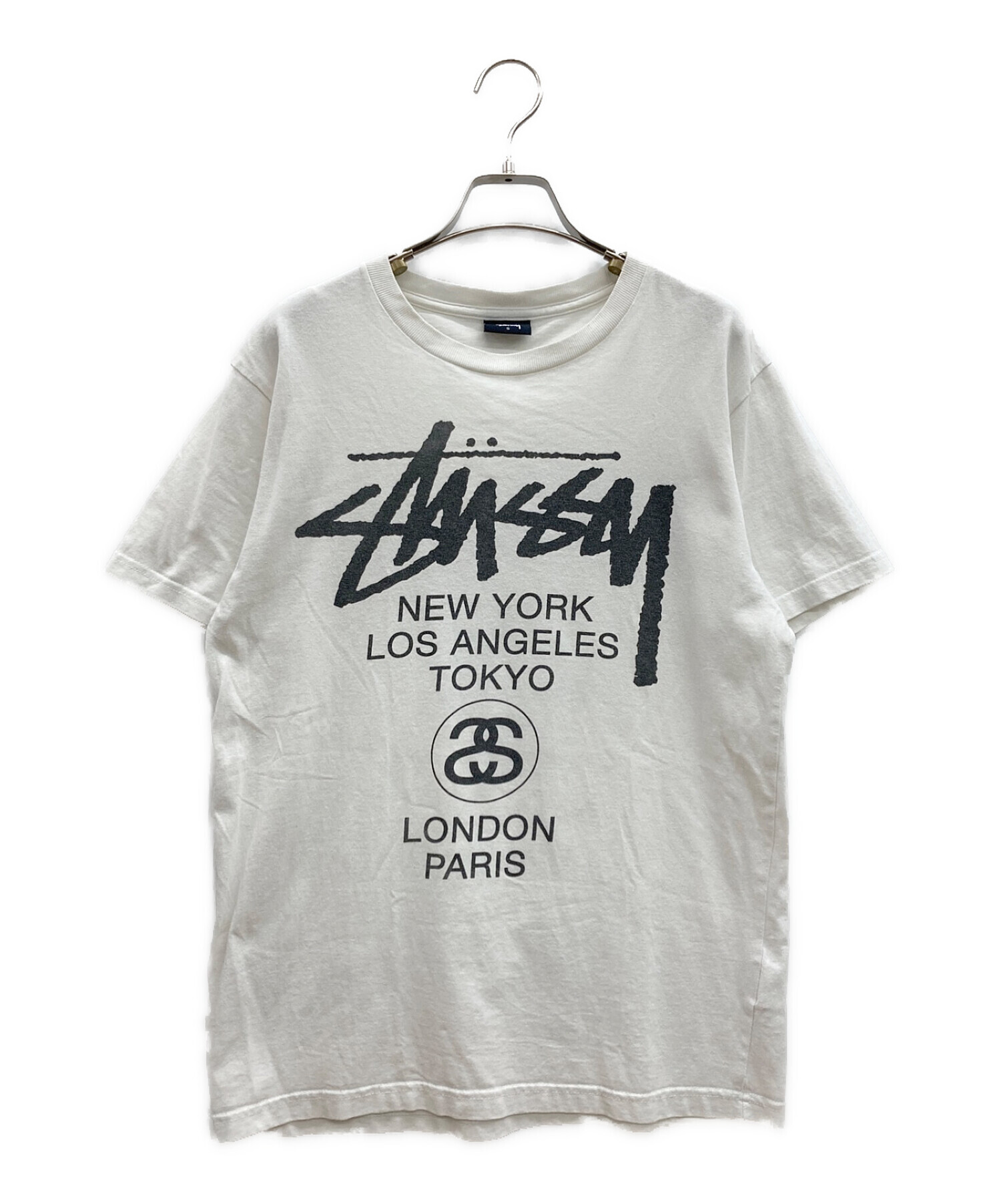 stussy (ステューシー) ワールドツアーロゴTシャツ ホワイト サイズ:S