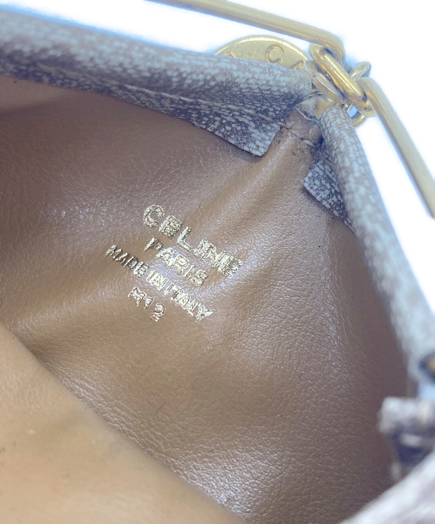 中古・古着通販】CELINE (セリーヌ) マカダム柄コインケース ベージュ