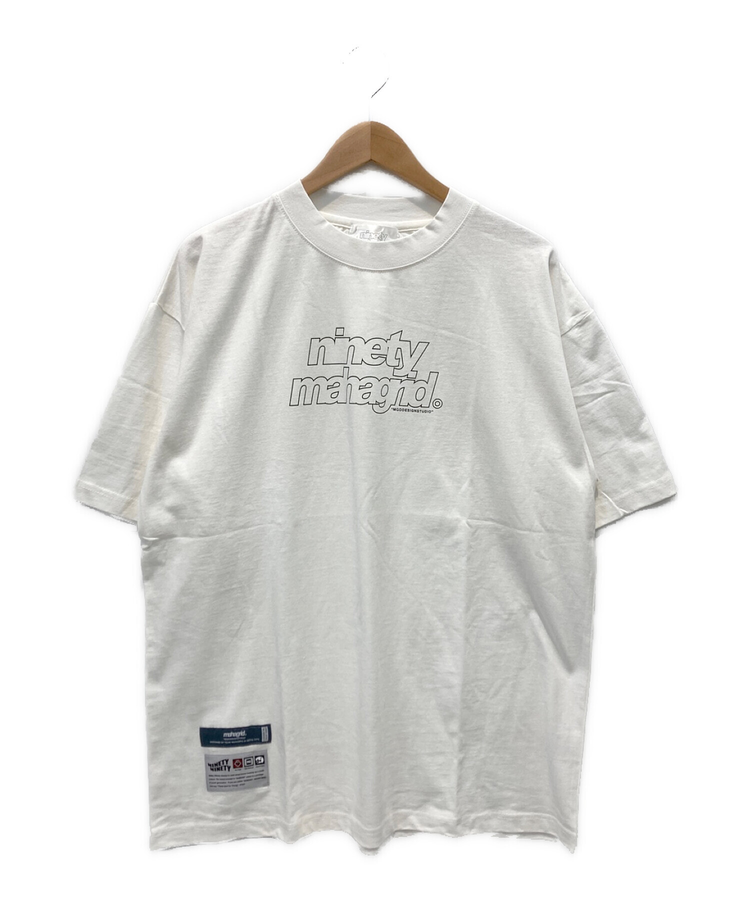 mahagrid (マハグリッド) 9090 (9090) コラボロゴTシャツ ホワイト サイズ:XL 未使用品