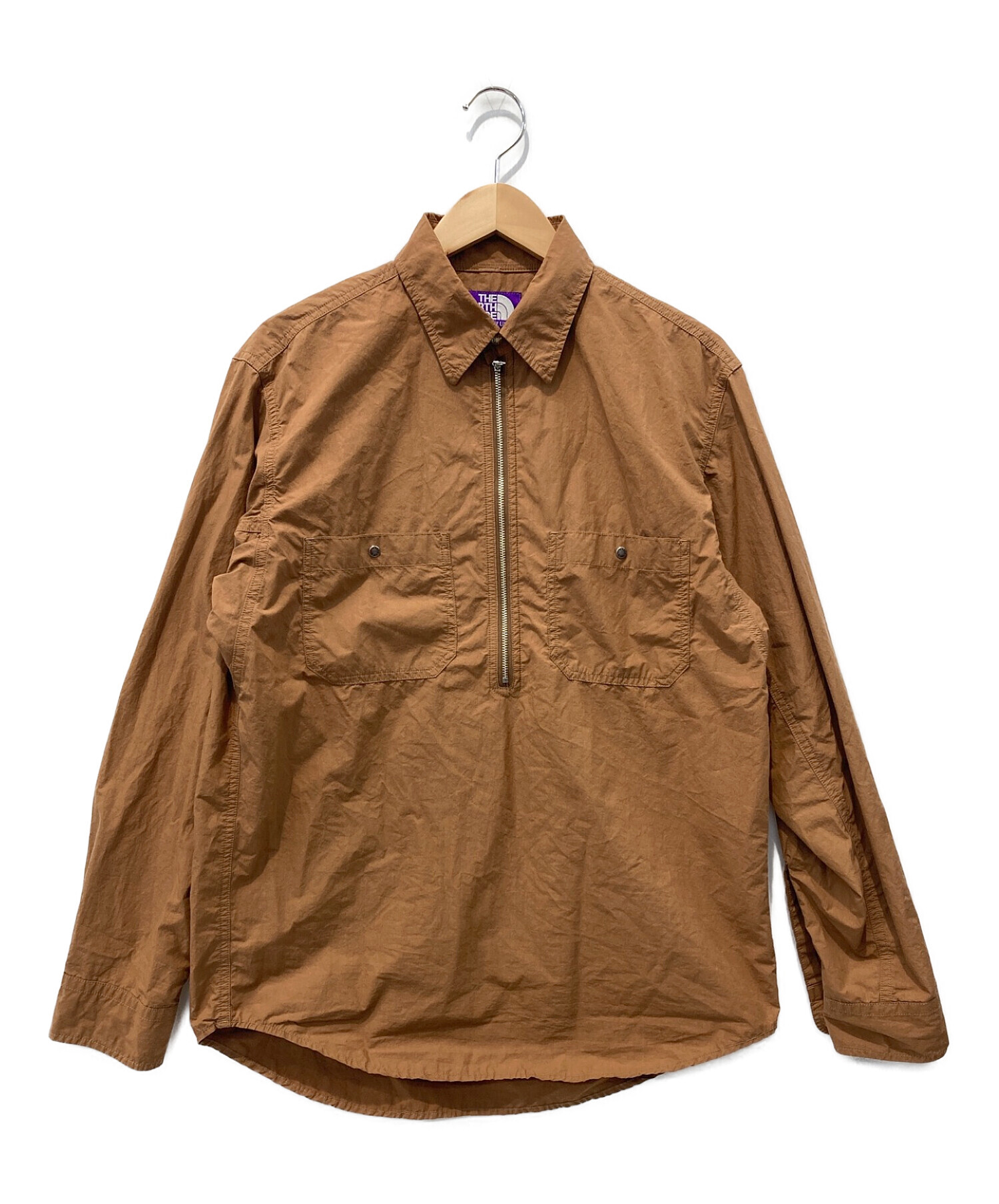 THE NORTHFACE PURPLELABEL (ザ ノースフェイス パープルレーベル) Zip Up Pullover Shirt ブラウン  サイズ:M