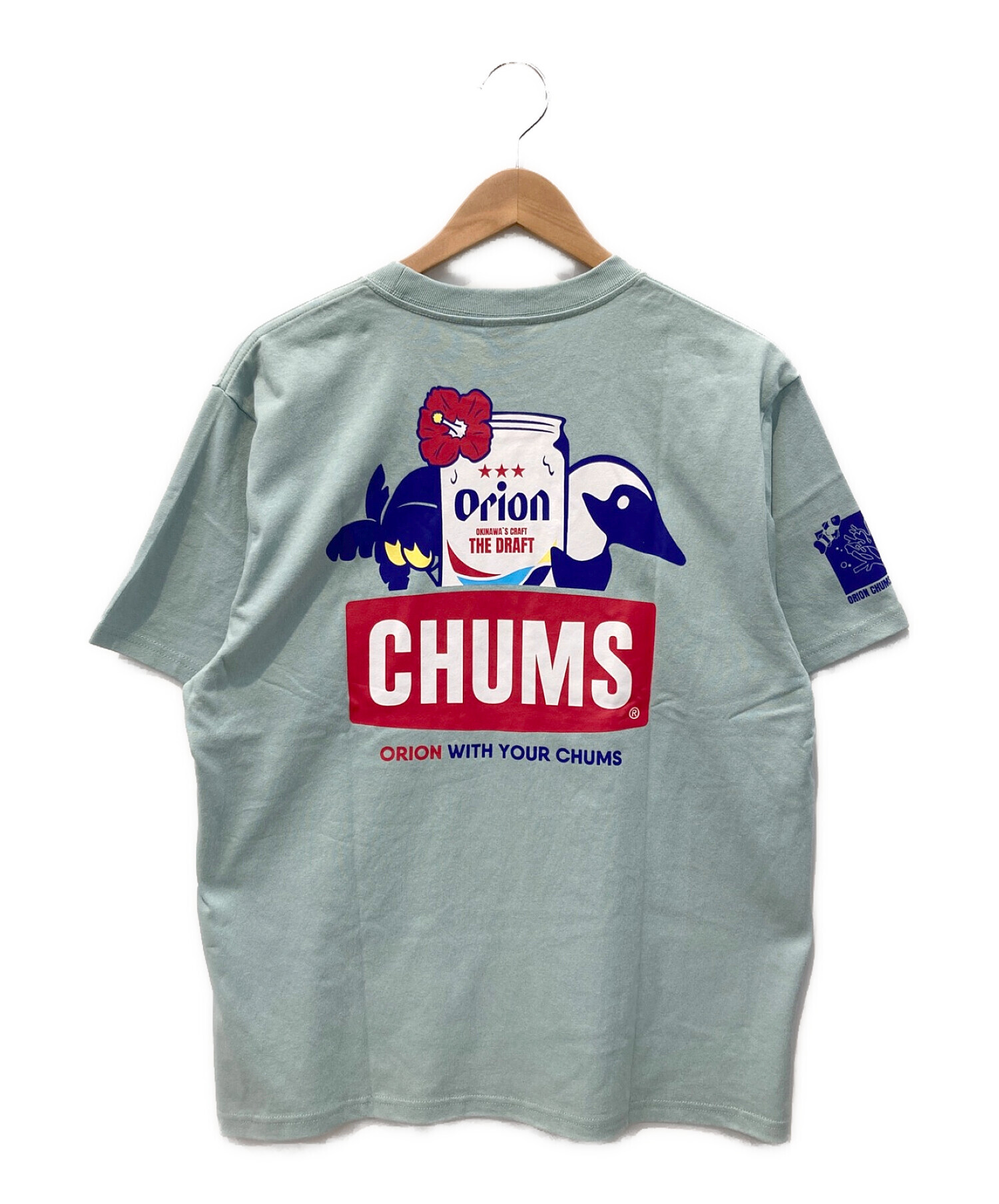 CHUMS (チャムス) ORION (オリオン) ORION WITH YOUR CHUMS アカバナー T-Shirt スカイブルー サイズ:L  未使用品