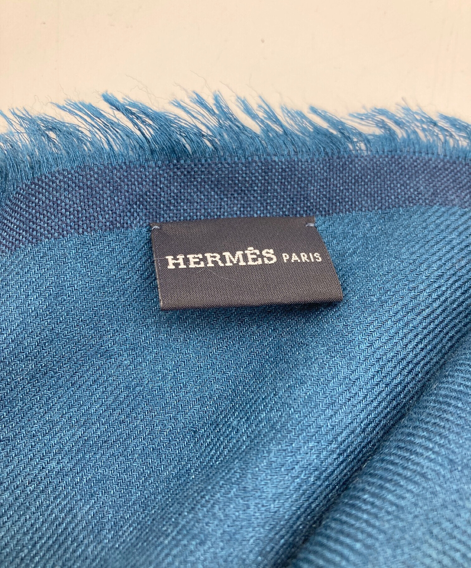 中古・古着通販】HERMES (エルメス) カシミヤストール ブルー