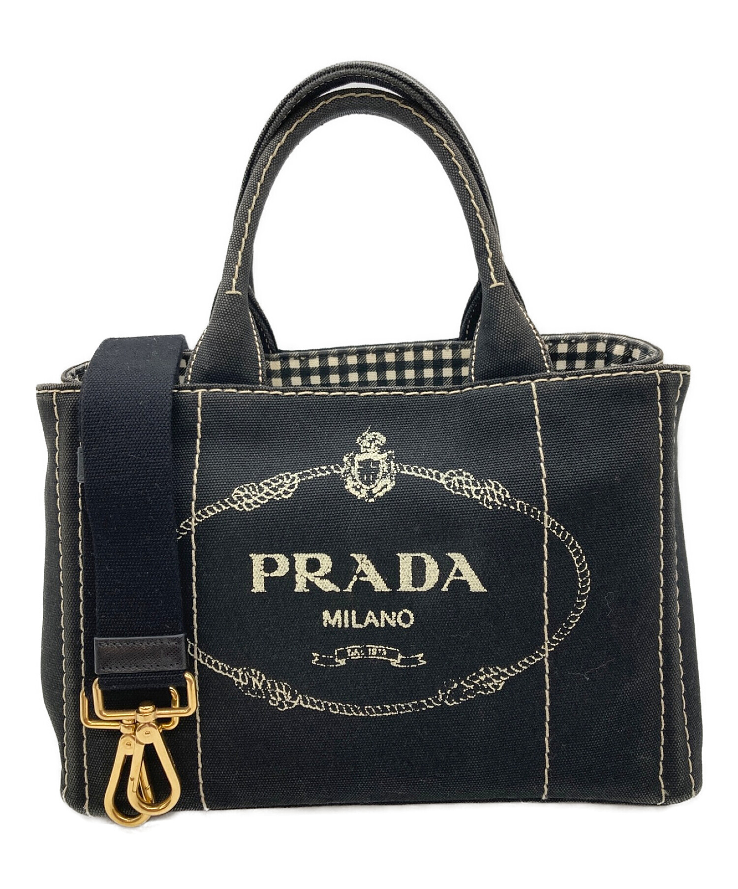 中古・古着通販】PRADA (プラダ) 2WAYバッグ カナパ ブラック