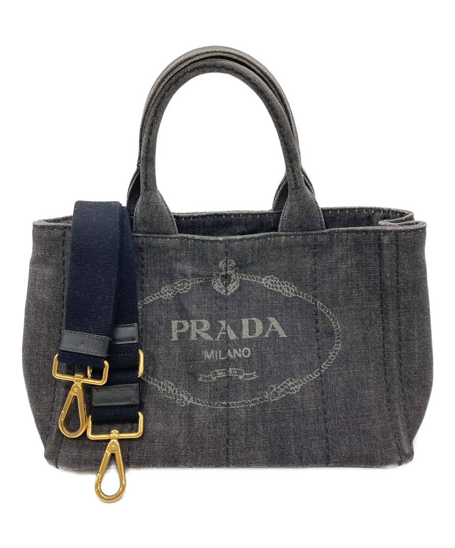 中古・古着通販】PRADA (プラダ) 2WAYバッグ カナパ ブラック サイズ