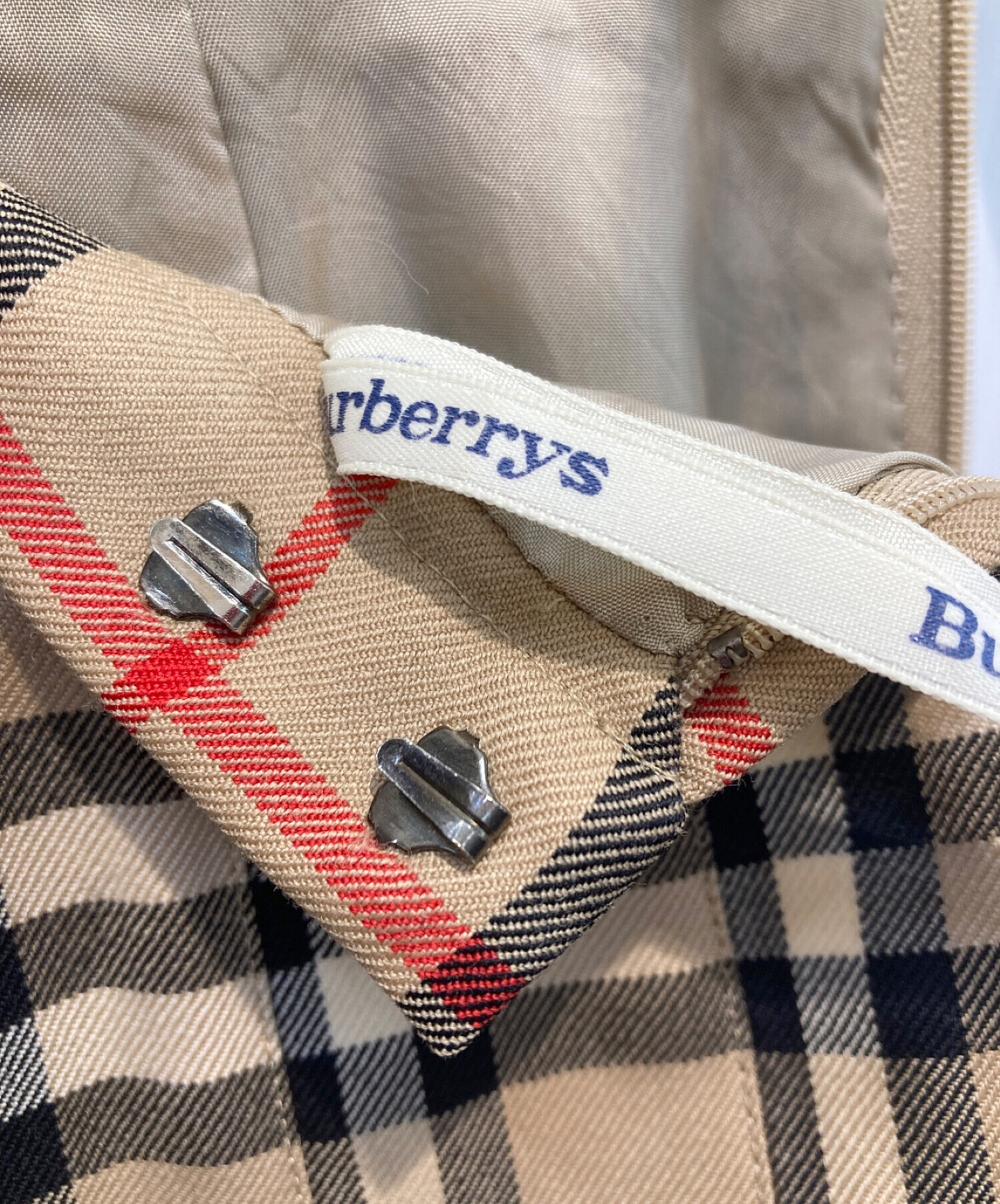 Burberry's (バーバリーズ) ノバチェックプリーツスカート ブラウン サイズ:AB2