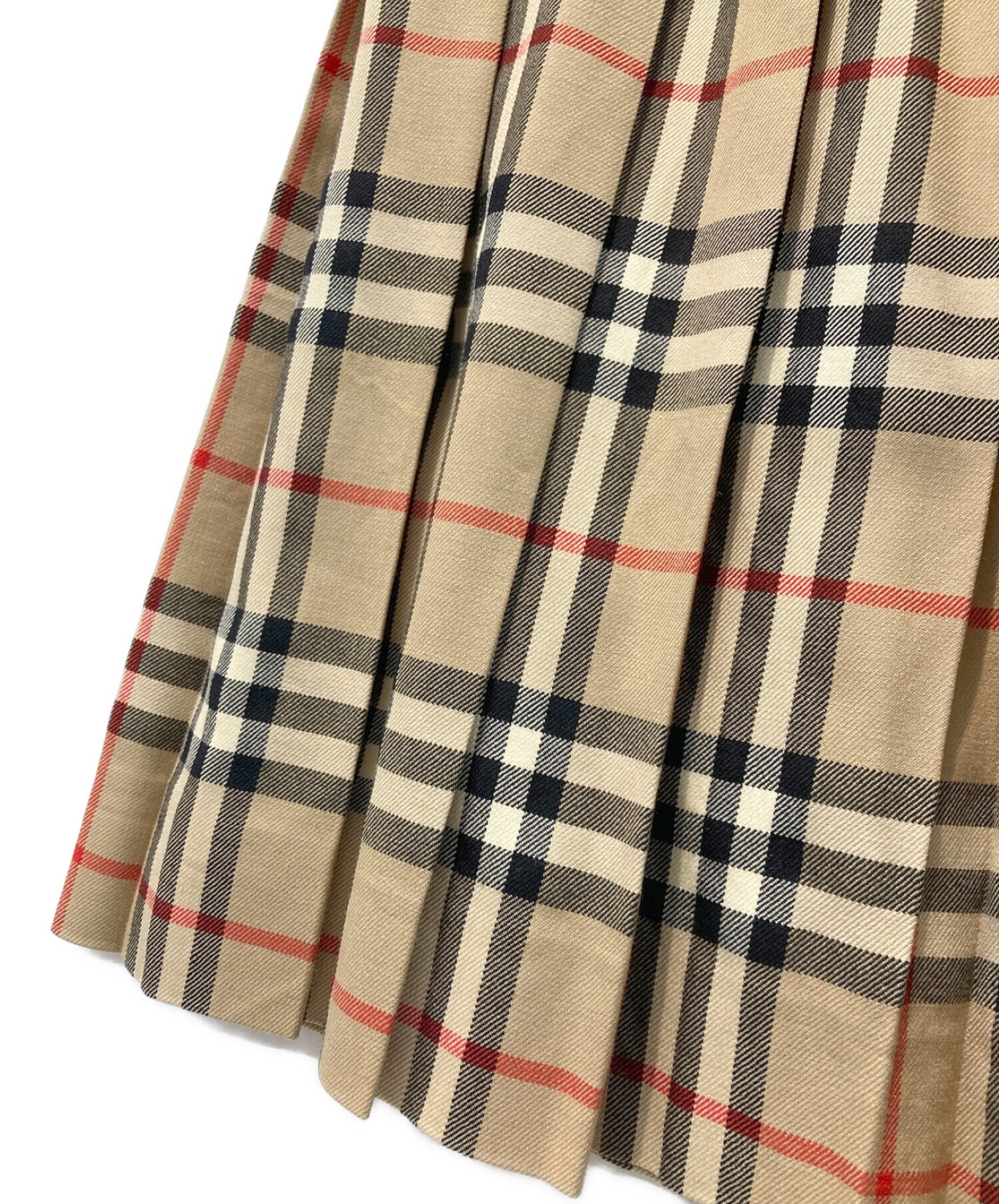 Burberry's (バーバリーズ) ノバチェックプリーツスカート ブラウン サイズ:AB2