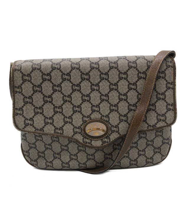 中古・古着通販】GUCCI PLUS (グッチ プラス) ショルダーバッグ GGスプリーム グレー×ブラウン｜ブランド・古着通販  トレファク公式【TREFAC FASHION】スマホサイト