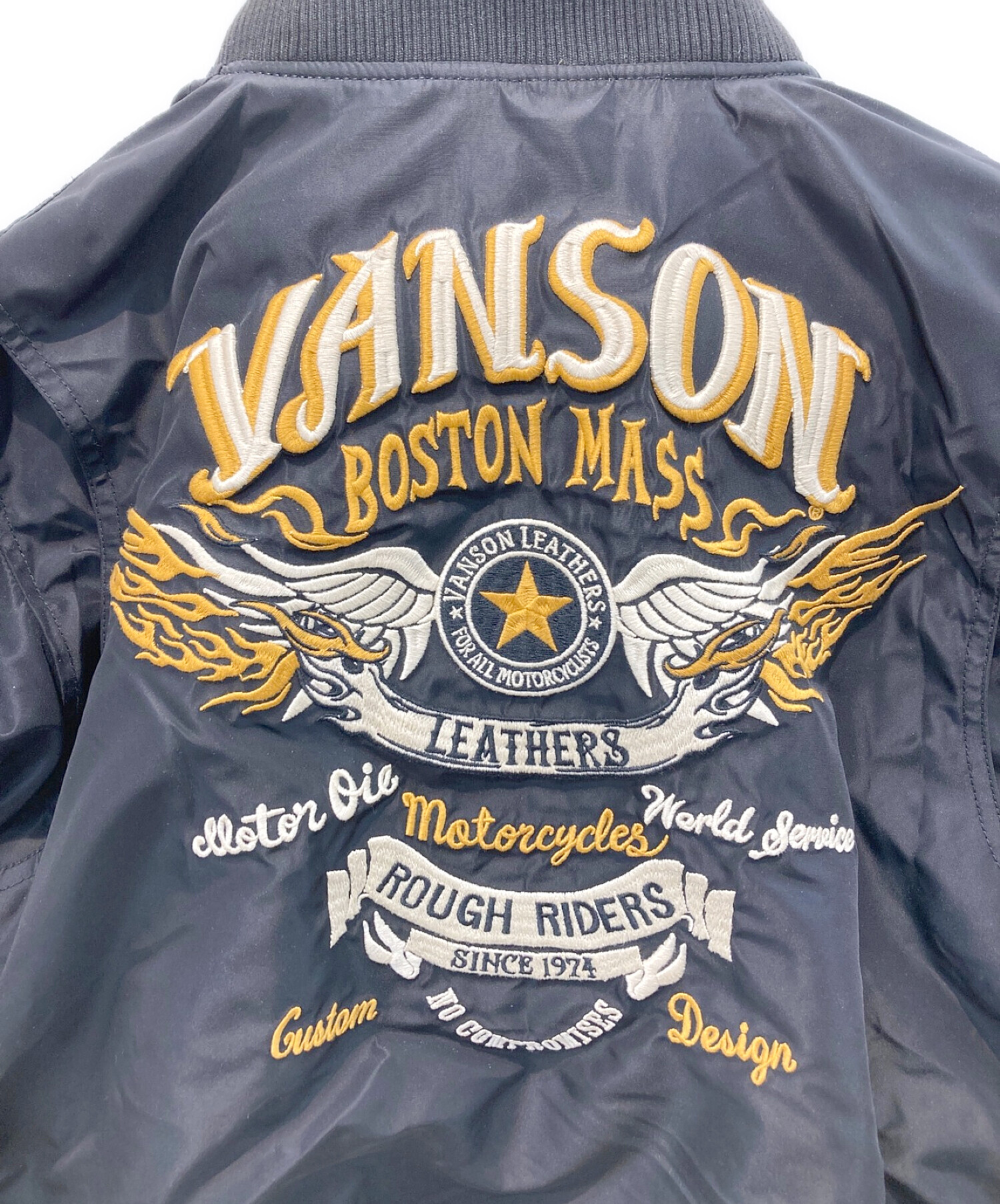 VANSON (バンソン) MA-1フライトジャケット ブラック サイズ:L
