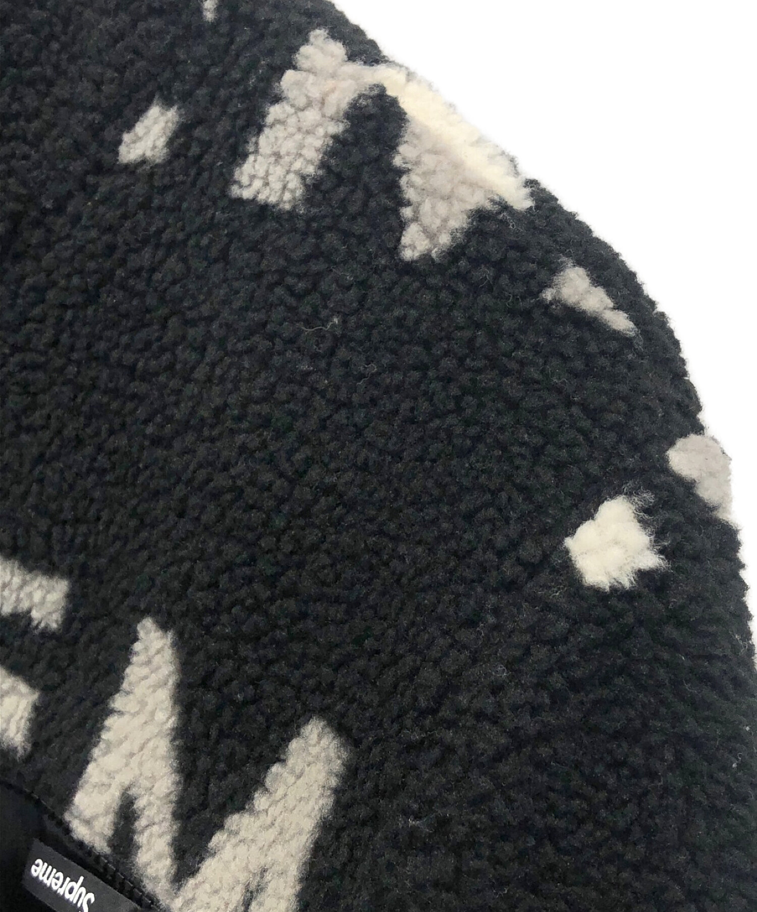 SUPREME (シュプリーム) Reversible Logo Fleece Jacket ブラック×ホワイト サイズ:S