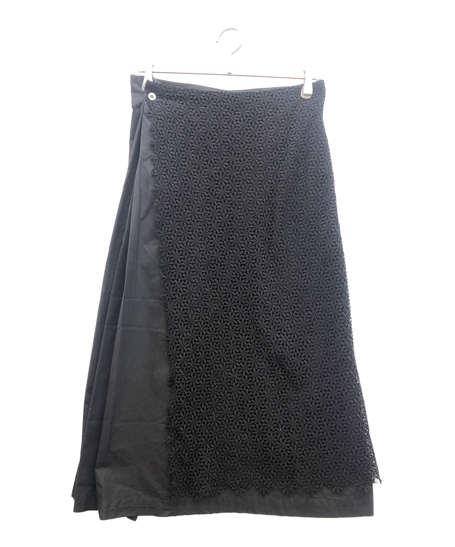 COMME des GARCONS tricot (コムデギャルソントリコ) レースレイヤードスカート ブラック サイズ:M