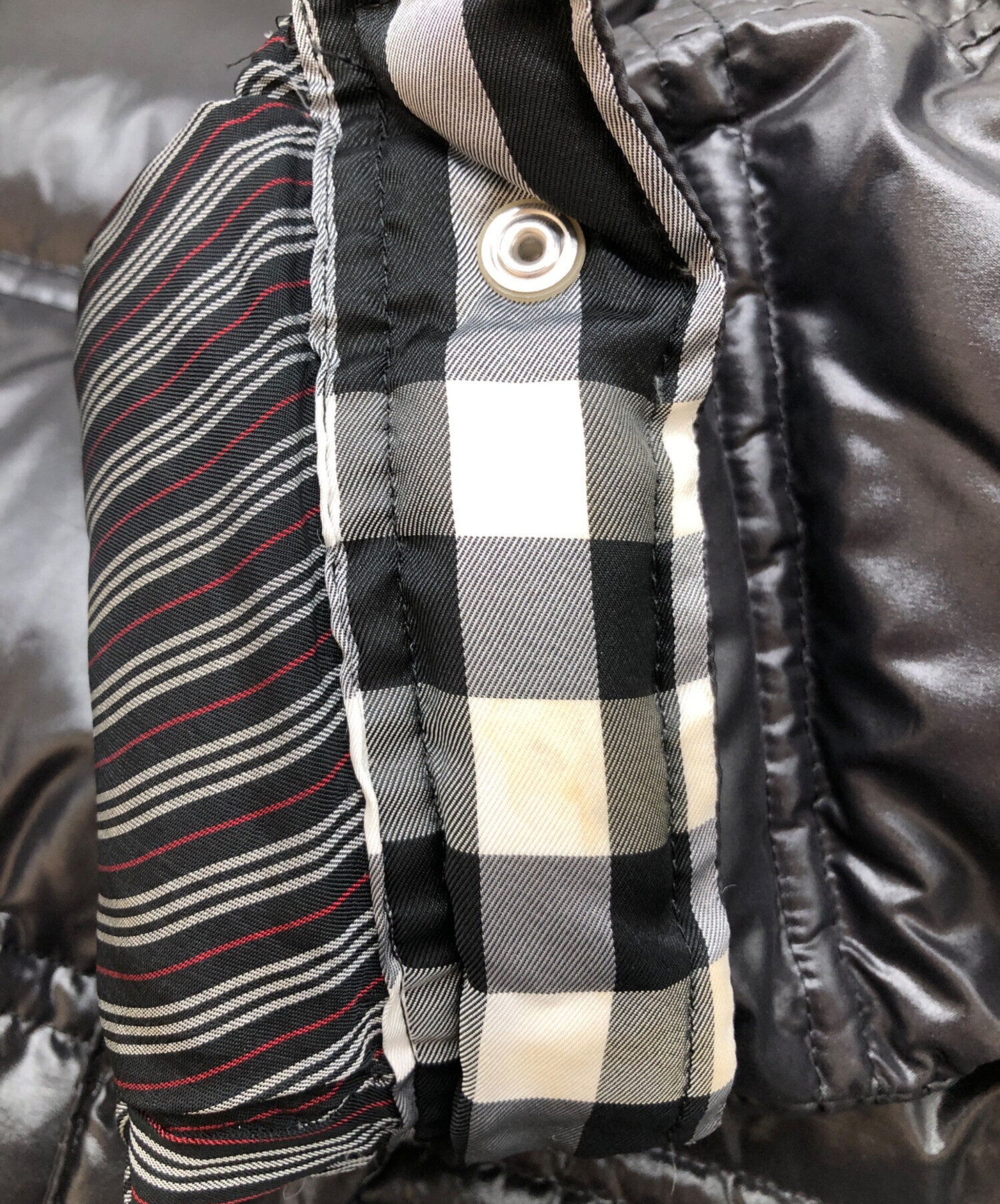 バーバリーブラックレーベル BURBERRY BLACK LABEL ニット しがみつい セーター 長袖 ハーフボタン ロゴ コットン  チャコールグレー 2