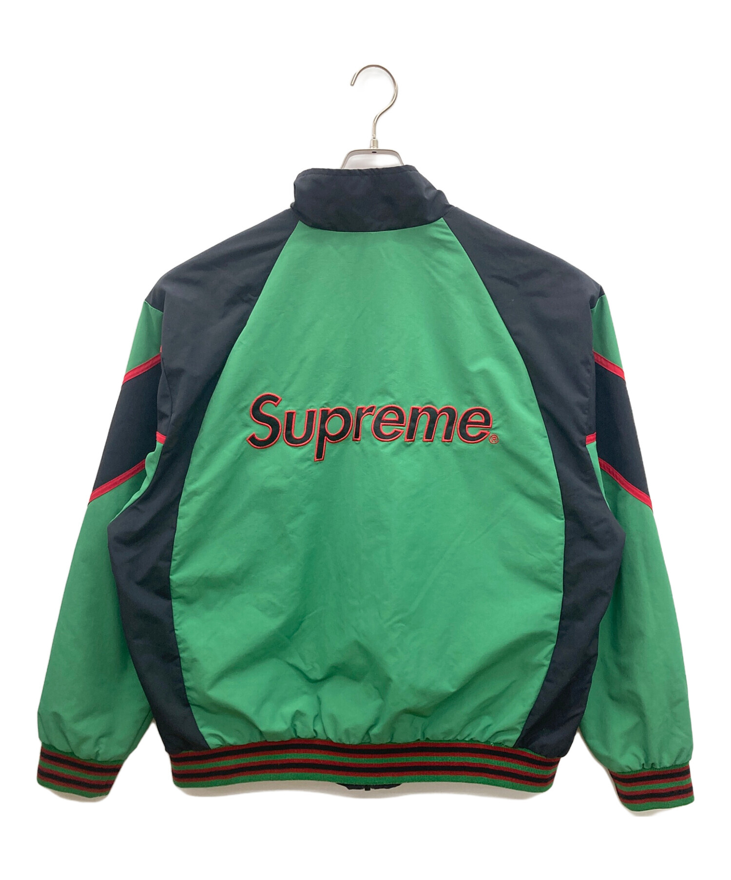 SUPREME (シュプリーム) NEW YORK YANKEES (ニューヨークヤンキース) NEW YORK YANKEES TRACK  JACKET グリーン×ブラック サイズ:L