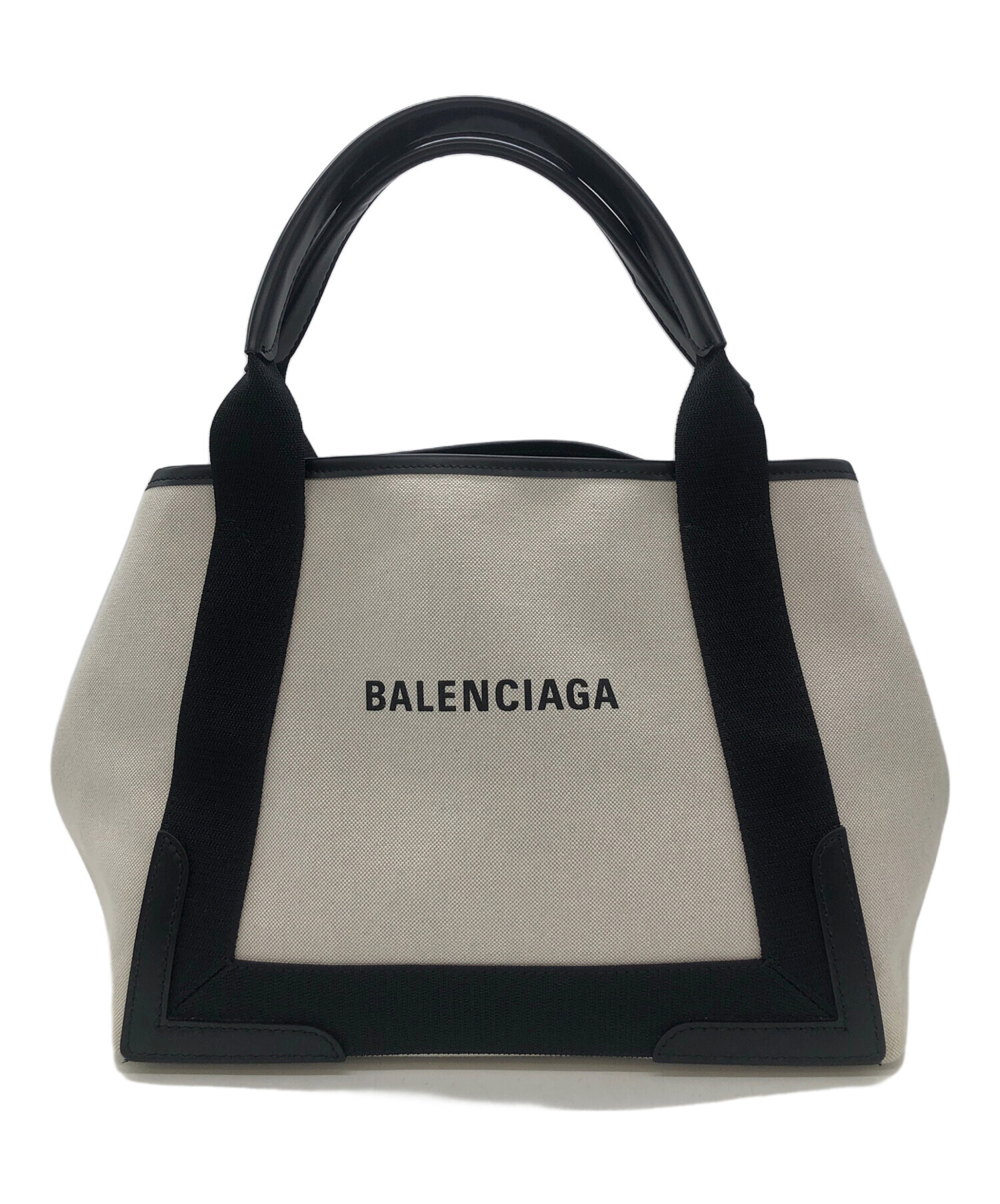 中古・古着通販】BALENCIAGA (バレンシアガ) ネイビーカバスキャンバストートバッグ ブラック×ベージュ｜ブランド・古着通販  トレファク公式【TREFAC FASHION】スマホサイト