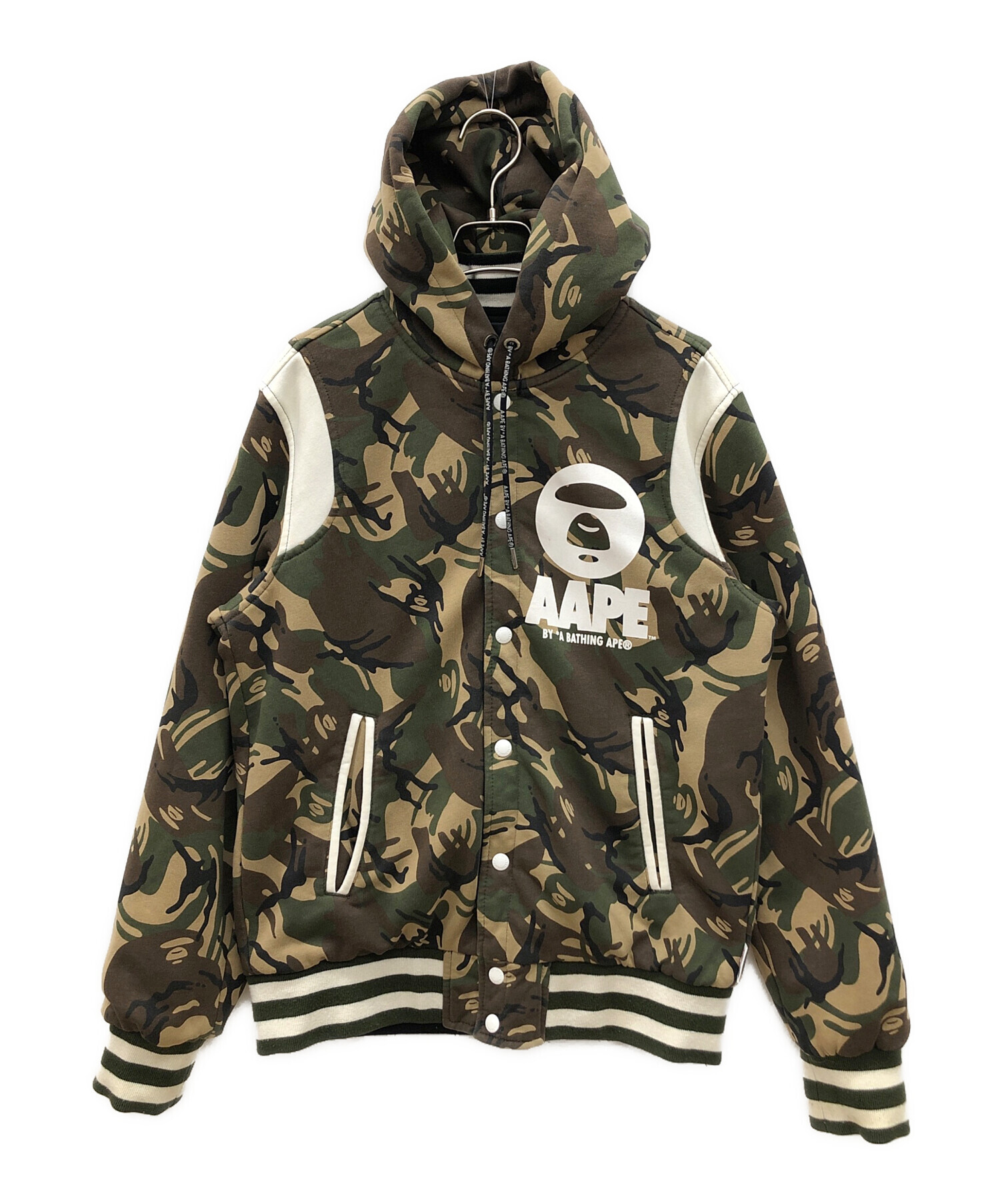 中古・古着通販】Aape BY A BATHING APE (エーエイプ バイ アベイシングエイプ) リバーシブルブルゾン ブラック×カーキ  サイズ:L｜ブランド・古着通販 トレファク公式【TREFAC FASHION】スマホサイト