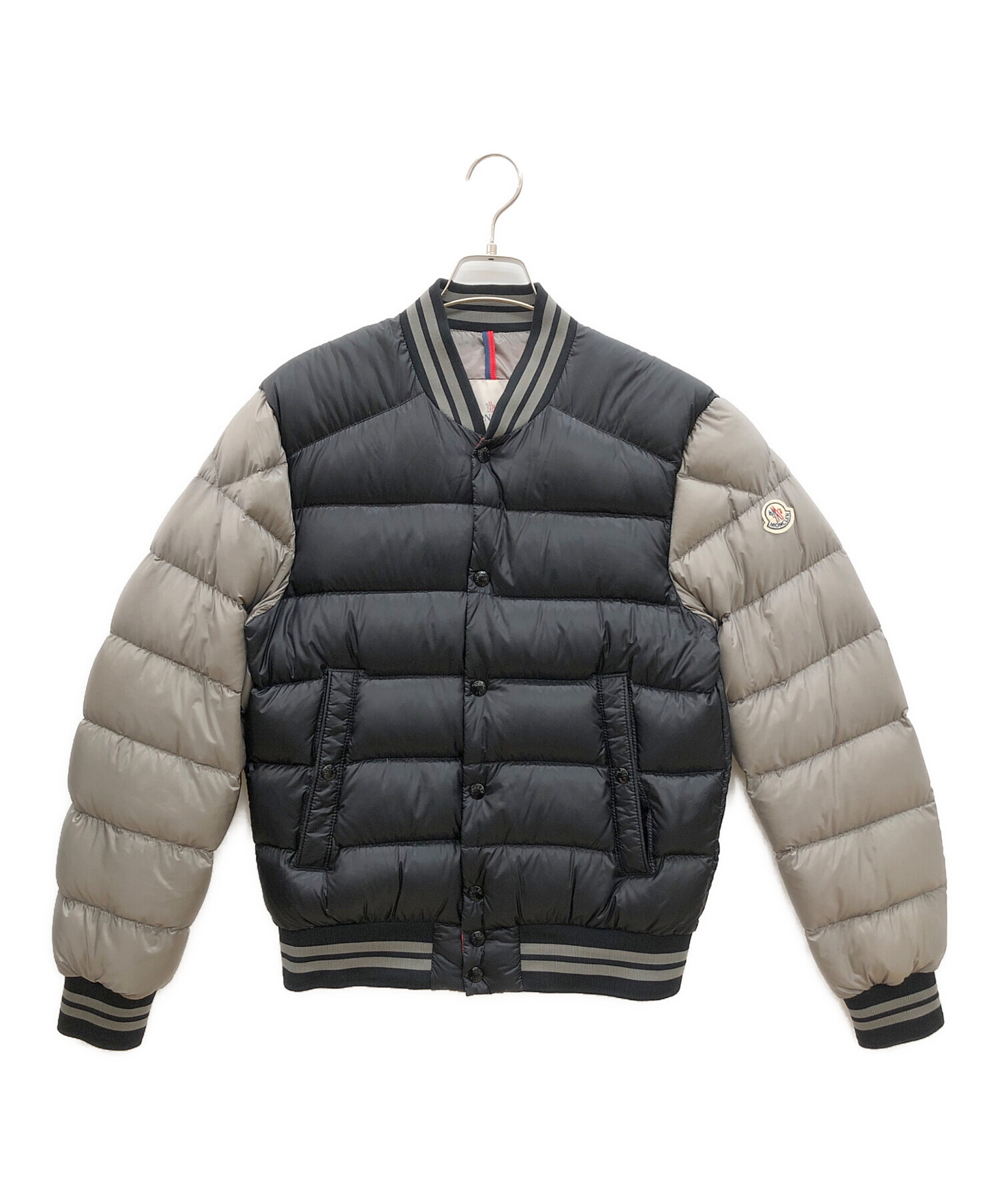 MONCLER (モンクレール) ダウンジャケット ブラック×レッド サイズ:2