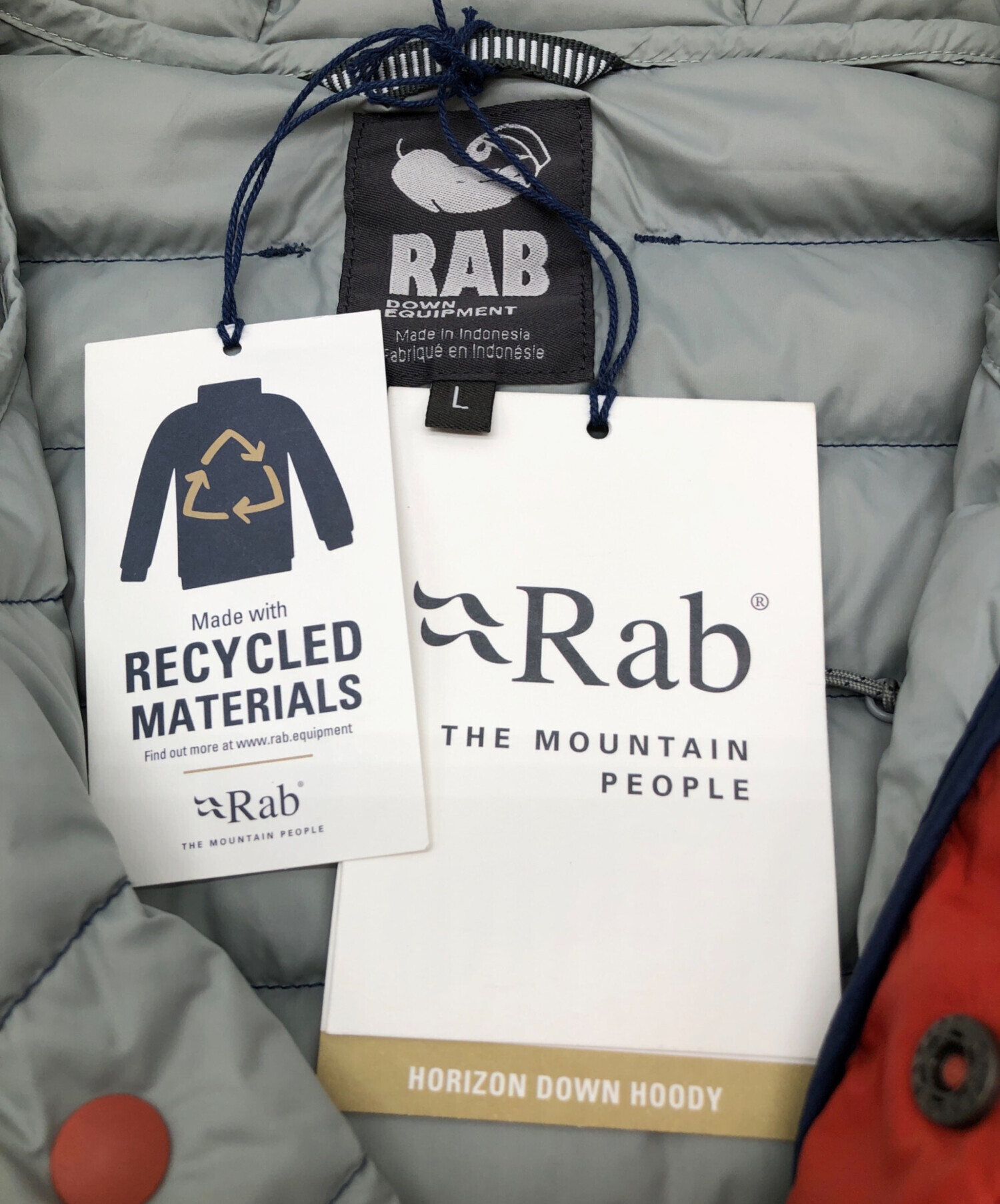 中古・古着通販】Rab (ラブ) Rab ホライゾンダウンフーディ ダウンジャケット 未使用品 ネイビー×オレンジ サイズ:L 未使用品｜ブランド・古着通販  トレファク公式【TREFAC FASHION】スマホサイト