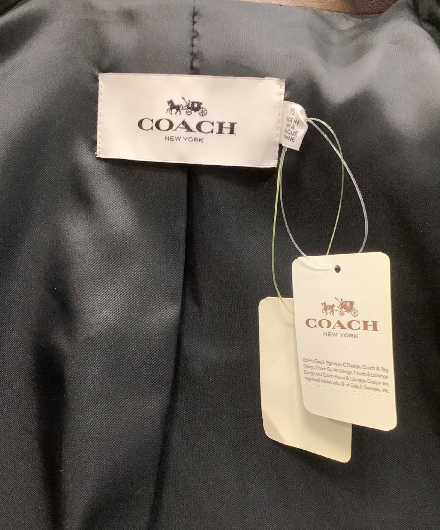 COACH (コーチ) シングルライダースジャケット ブラウン サイズ:XS 未使用品