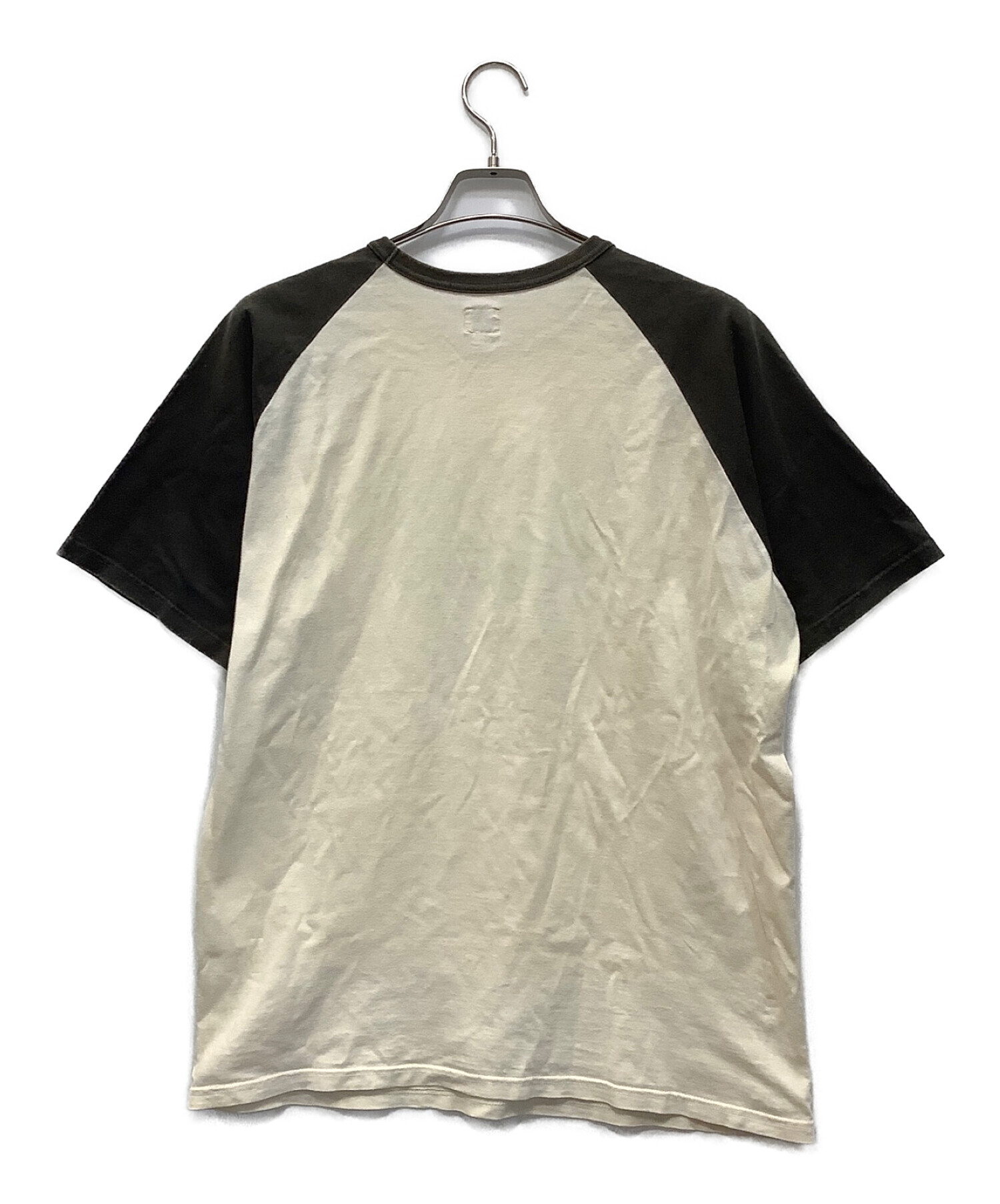 TENDERLOIN (テンダーロイン) ラグランTシャツ ホワイト×ダークグリーン サイズ:L