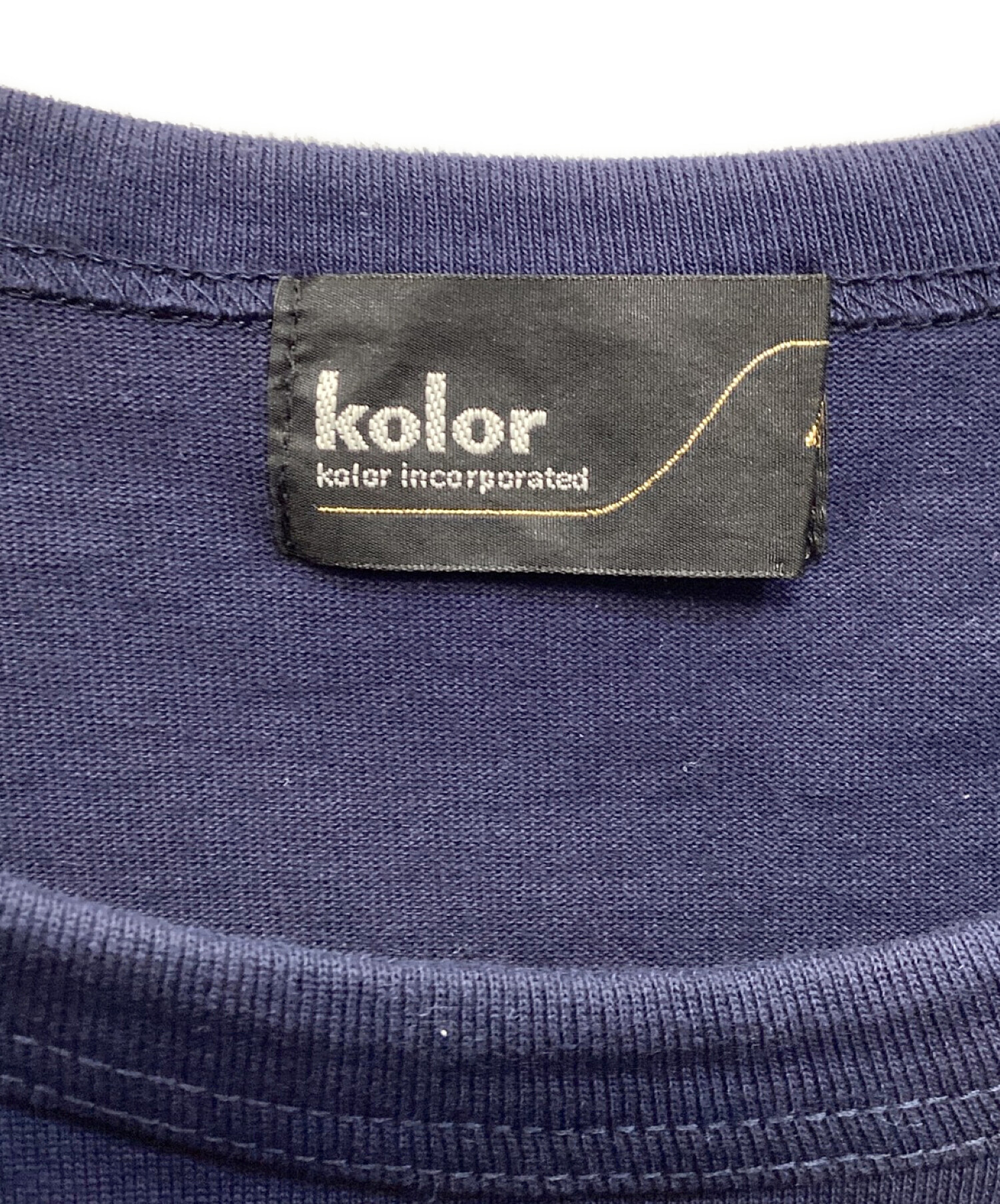 中古・古着通販】KOLOR (カラー) Tシャツ ネイビー サイズ:XL 