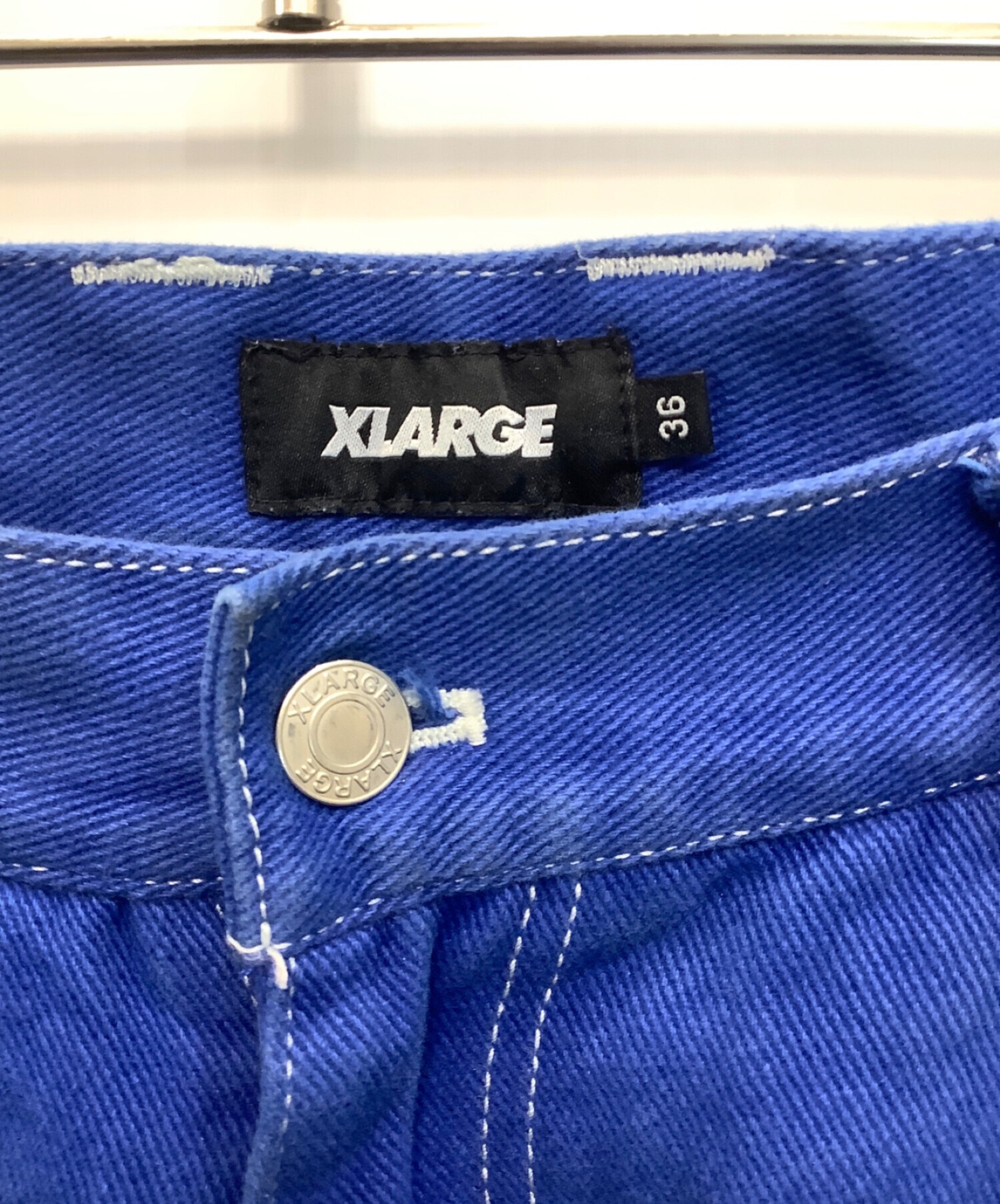 X-LARGE (エクストララージ) コントラストステッチワイドパンツ ブルー サイズ:XL