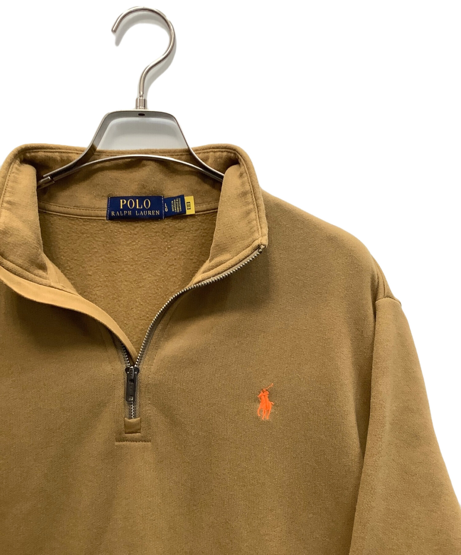 中古・古着通販】POLO RALPH LAUREN (ポロ・ラルフローレン) ハーフジップスウェット ブラウン サイズ:L｜ブランド・古着通販  トレファク公式【TREFAC FASHION】スマホサイト