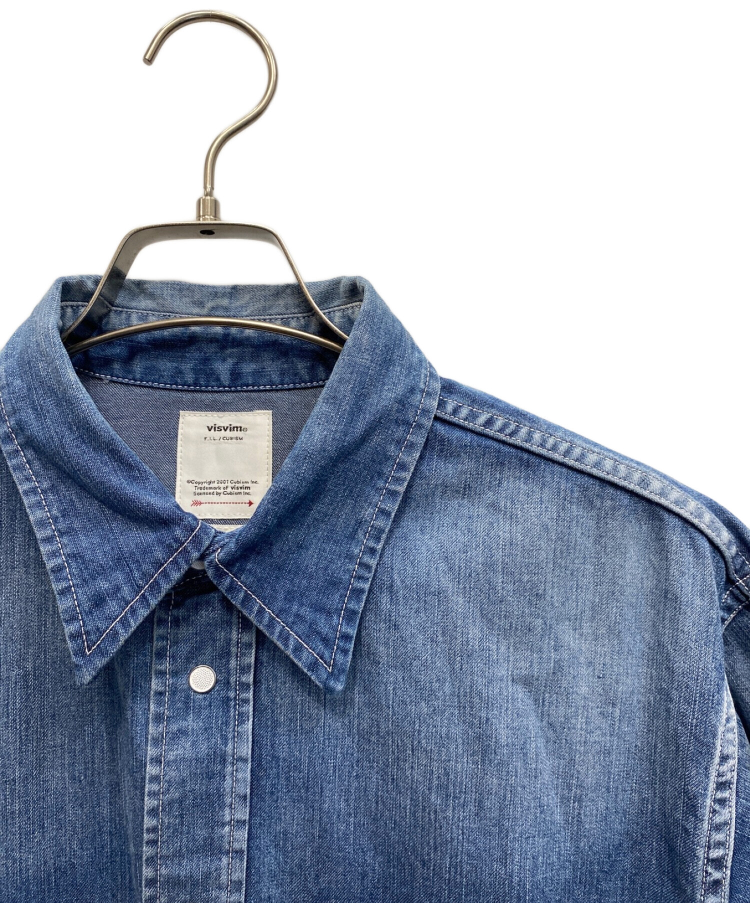 中古・古着通販】VISVIM (ビズビム) SS HANDYMAN SHIRT DAMAGED ブルー サイズ:1｜ブランド・古着通販  トレファク公式【TREFAC FASHION】スマホサイト