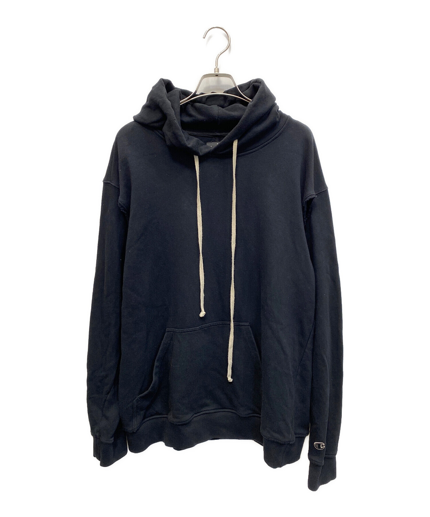 中古・古着通販】RICK OWENS (リックオウエンス) Champion (チャンピオン) プルオーバーパーカー ブラック サイズ:ONE  SIZE｜ブランド・古着通販 トレファク公式【TREFAC FASHION】スマホサイト