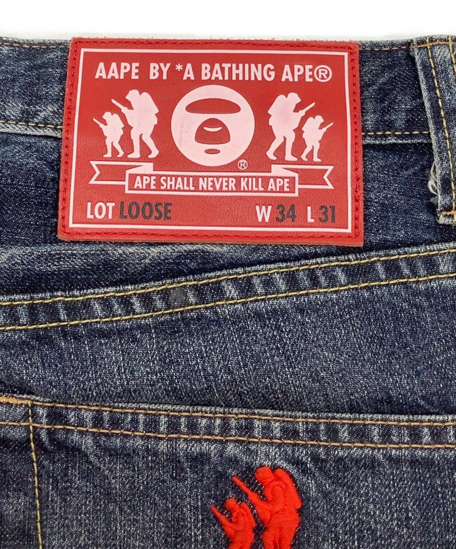 AAPE BY A BATHING APE (エーエイプ バイ アベイシングエイプ) デニムパンツ サイズ:L