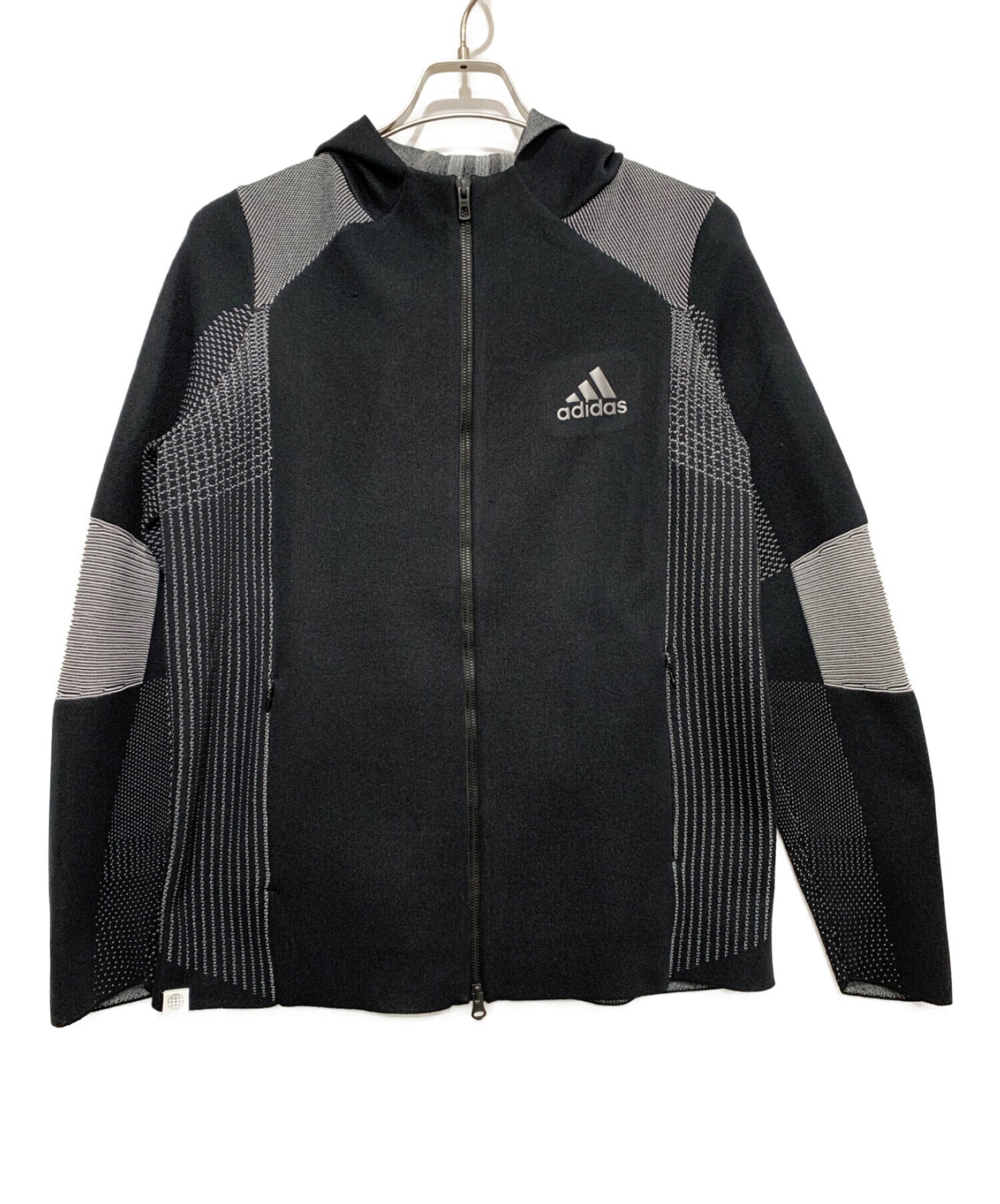 中古・古着通販】adidas (アディダス) ジップパーカー ブラック サイズ