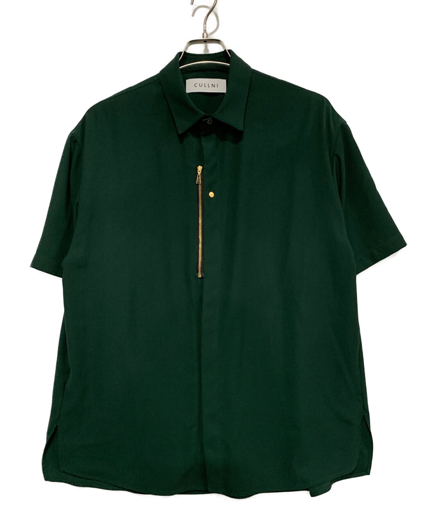 中古・古着通販】CULLNI (クルニ) 半袖ジップシャツ グリーン サイズ:M 