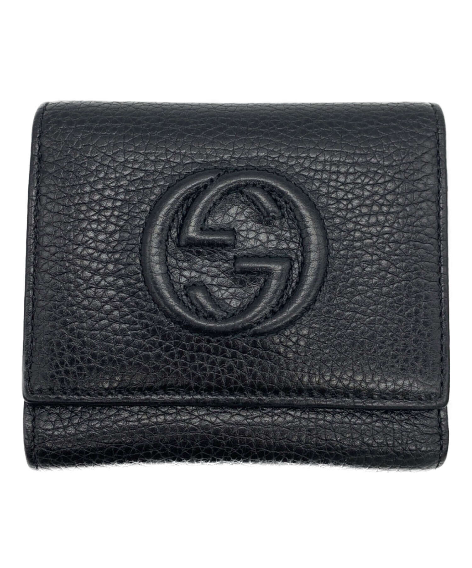 中古・古着通販】GUCCI (グッチ) 3つ折り財布 ブラック｜ブランド ...