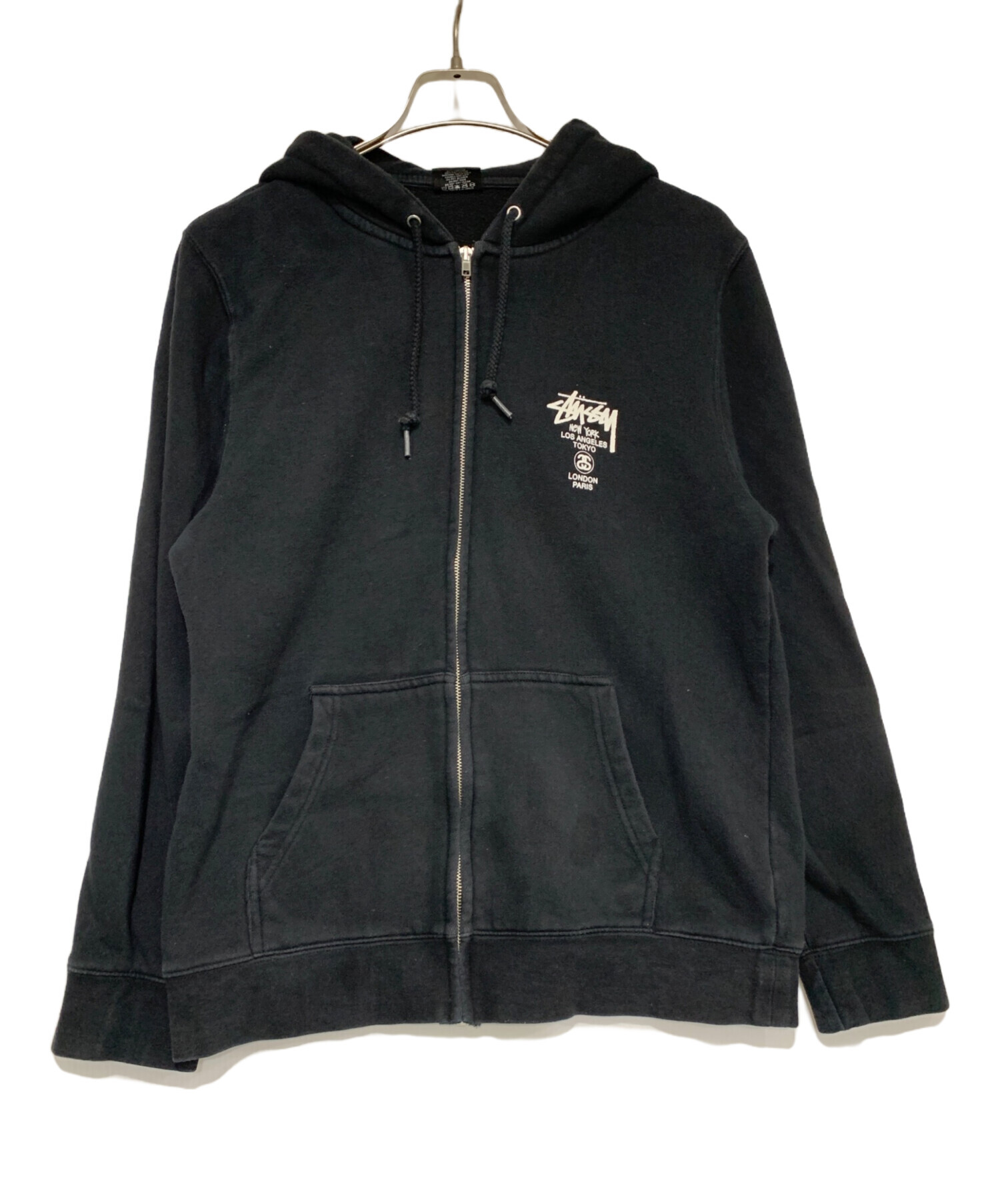 中古・古着通販】stussy (ステューシー) ジップパーカー ブラック サイズ:M｜ブランド・古着通販 トレファク公式【TREFAC  FASHION】スマホサイト