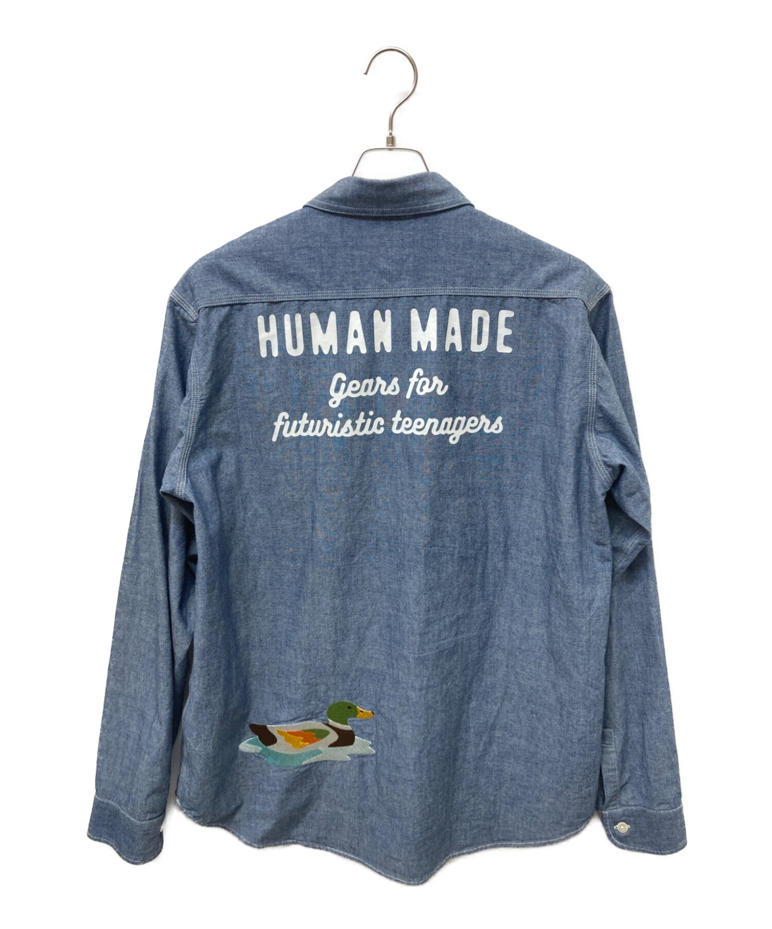 HUMAN MADE (ヒューマンメイド) シャンブレーL/Sシャツ インディゴ サイズ:XL