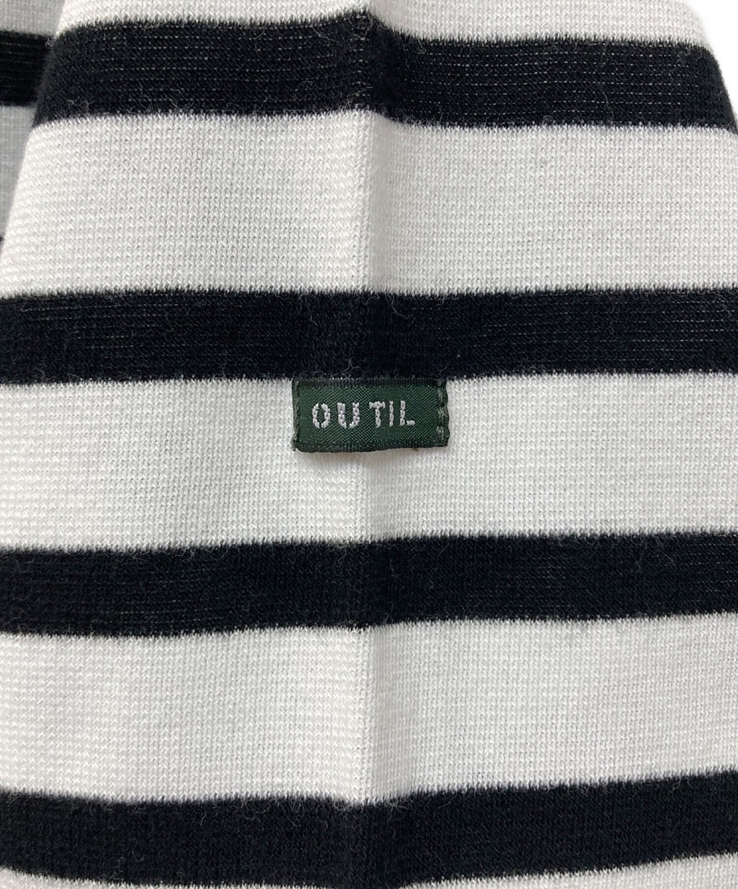 OUTIL (ウティ) バスクシャツ ホワイト×ブラック サイズ:3