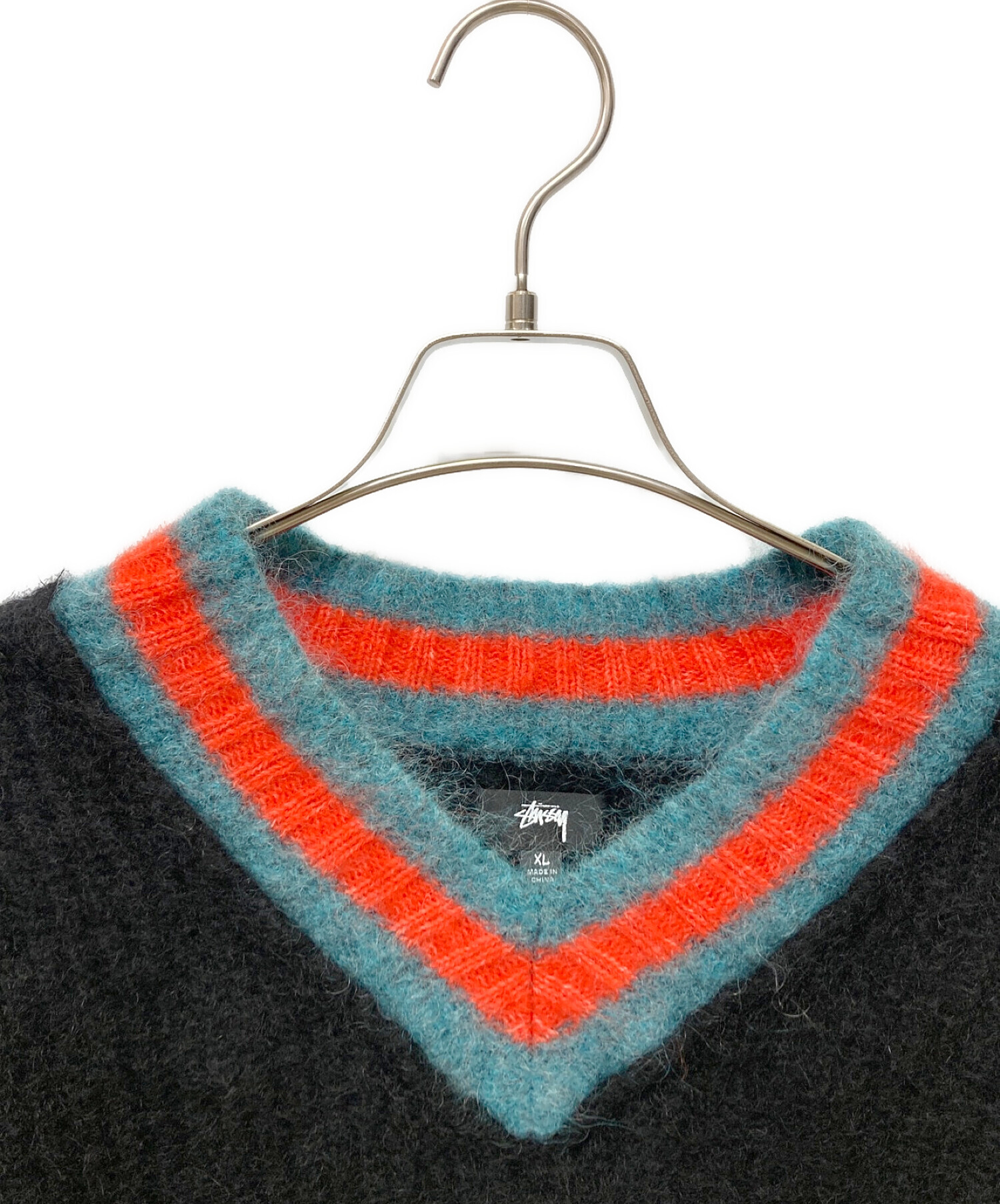 stussy (ステューシー) MOHAIR TENNIS SWEATER ブラック サイズ:XL