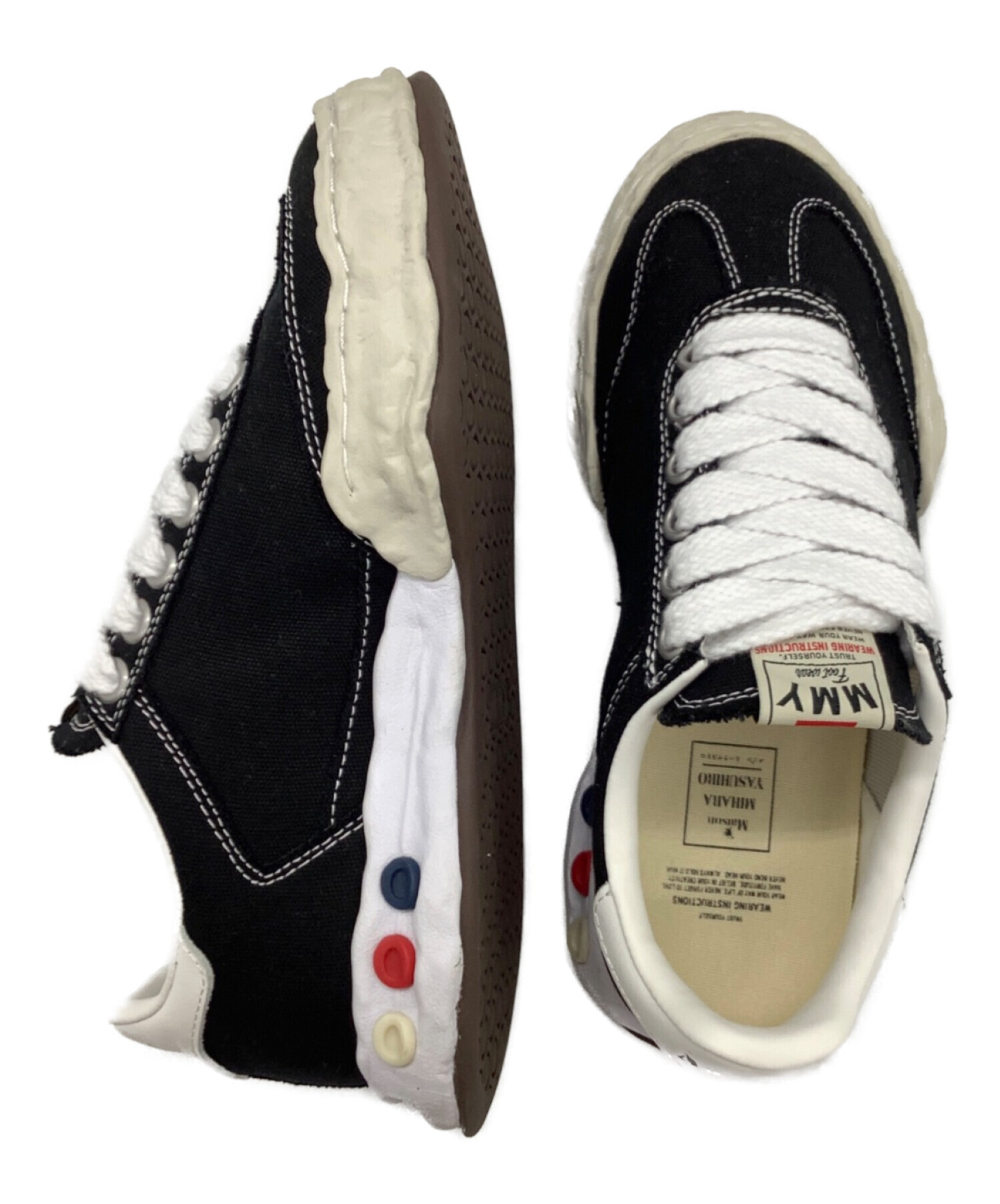 Maison MIHARA YASUHIRO (メゾン ミハラ ヤスヒロ) original sole canvas Low-Top sneaker  ブラック×ホワイト サイズ:39