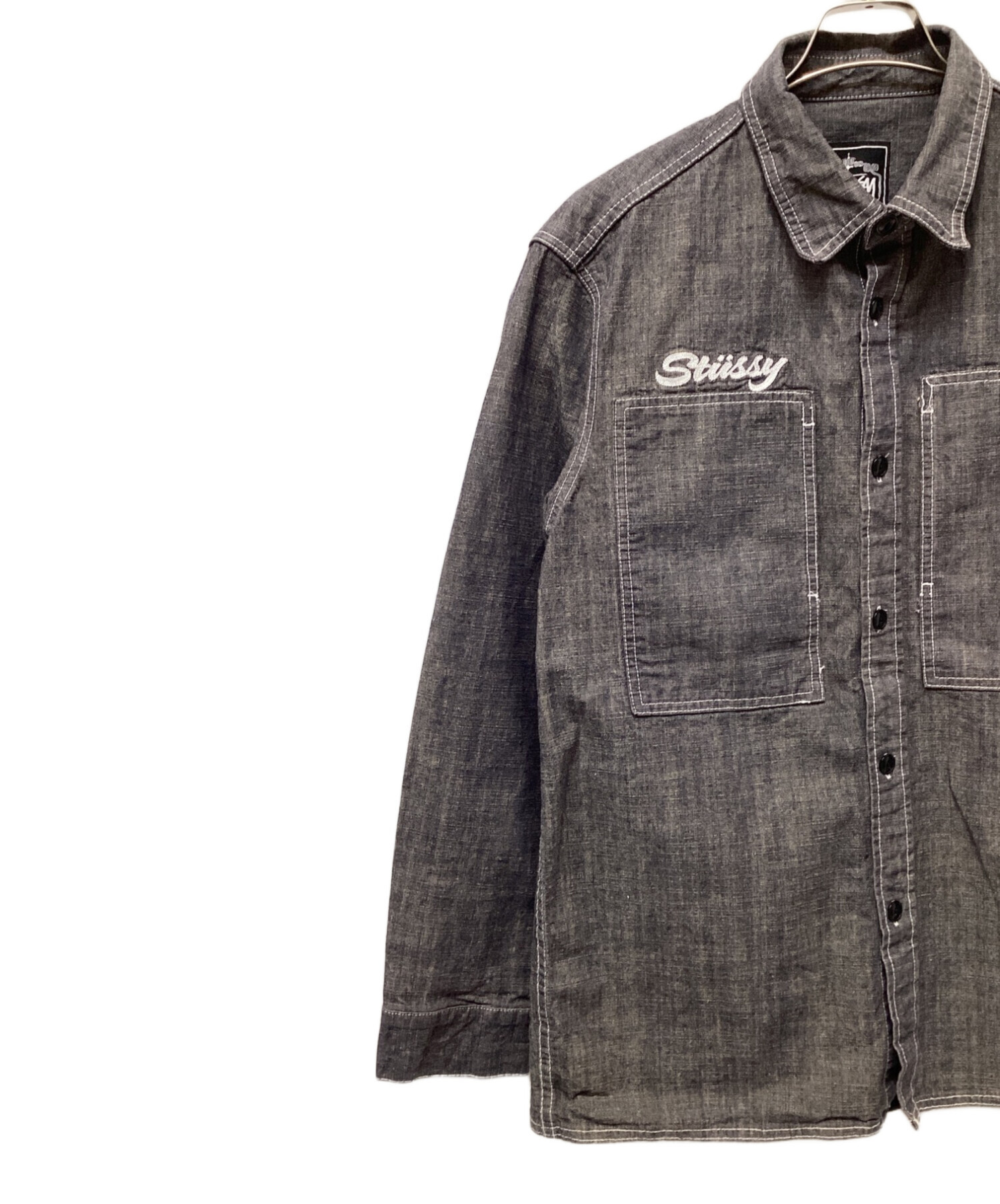 中古・古着通販】stussy (ステューシー) ワークシャツ グレー サイズ:L｜ブランド・古着通販 トレファク公式【TREFAC  FASHION】スマホサイト