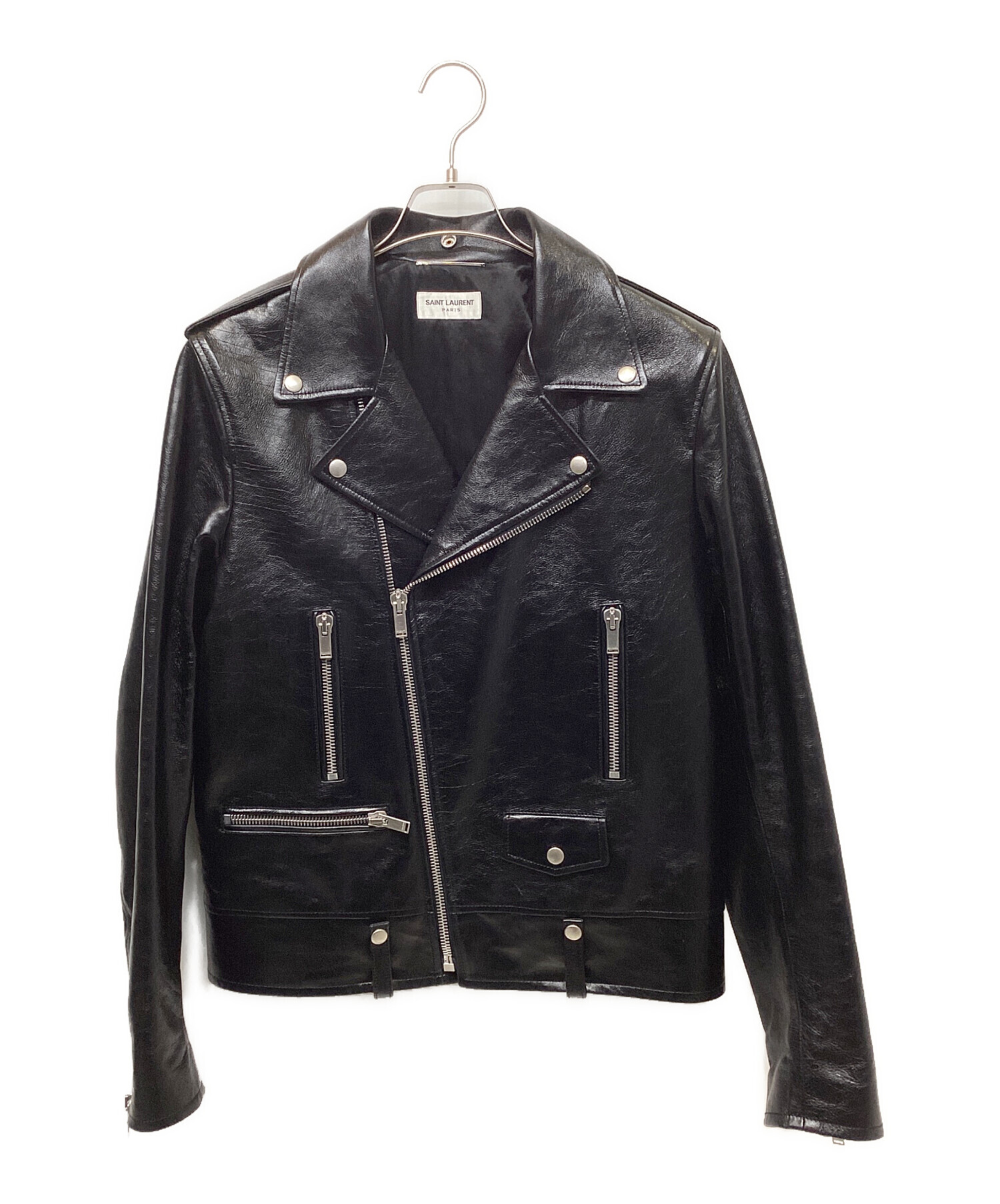 中古・古着通販】Saint Laurent Paris (サンローランパリ) クラシックモーターサイクルレザー ダブルライダースジャケット ブラック  サイズ:50｜ブランド・古着通販 トレファク公式【TREFAC FASHION】スマホサイト