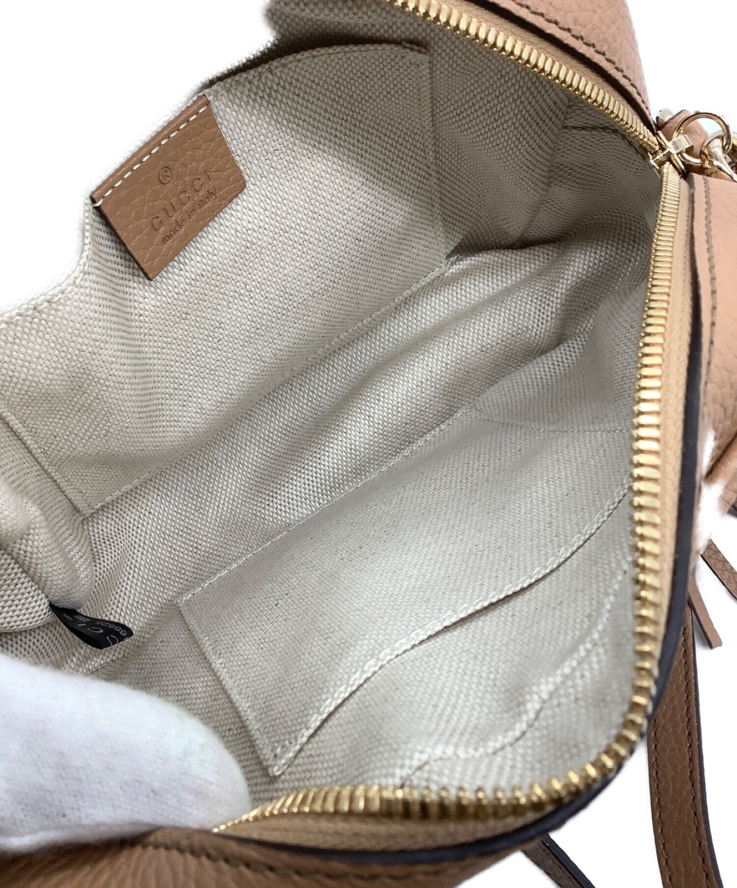 中古・古着通販】GUCCI (グッチ) スモールディスコバッグ ベージュ