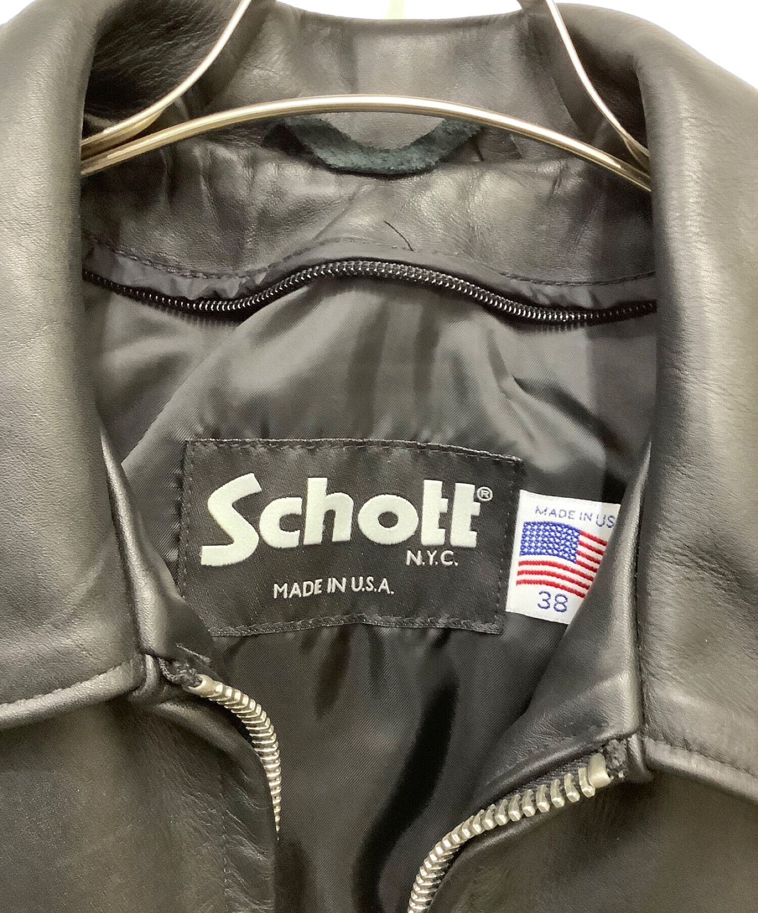 中古・古着通販】Schott (ショット) レザージャケット ブラック サイズ