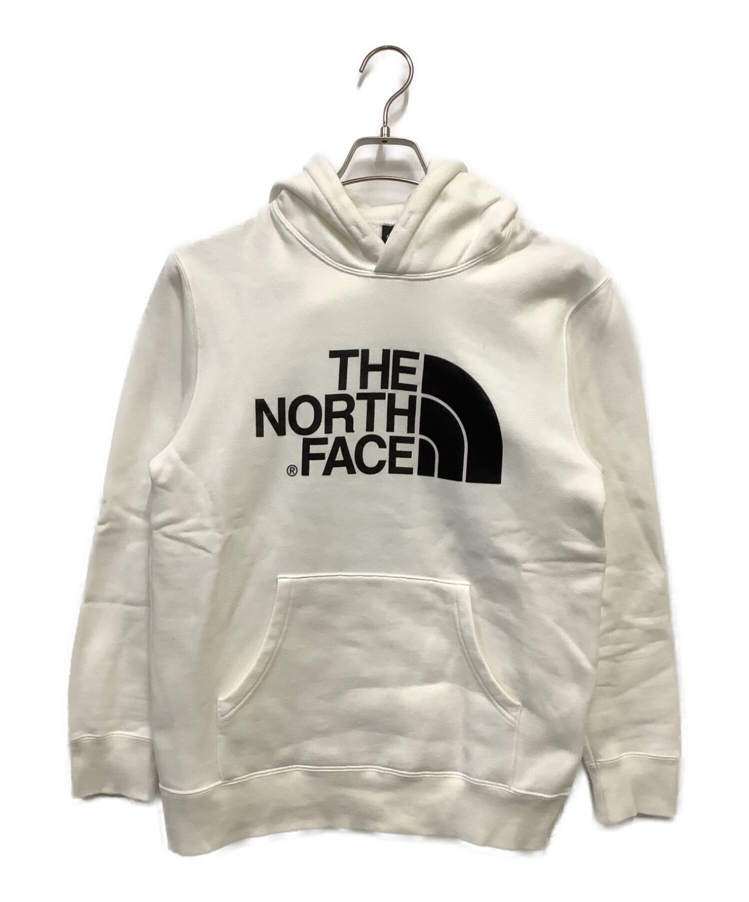 THE NORTH FACE (ザ ノース フェイス) ロゴプリントプルオーバーパーカー ホワイト サイズ:M