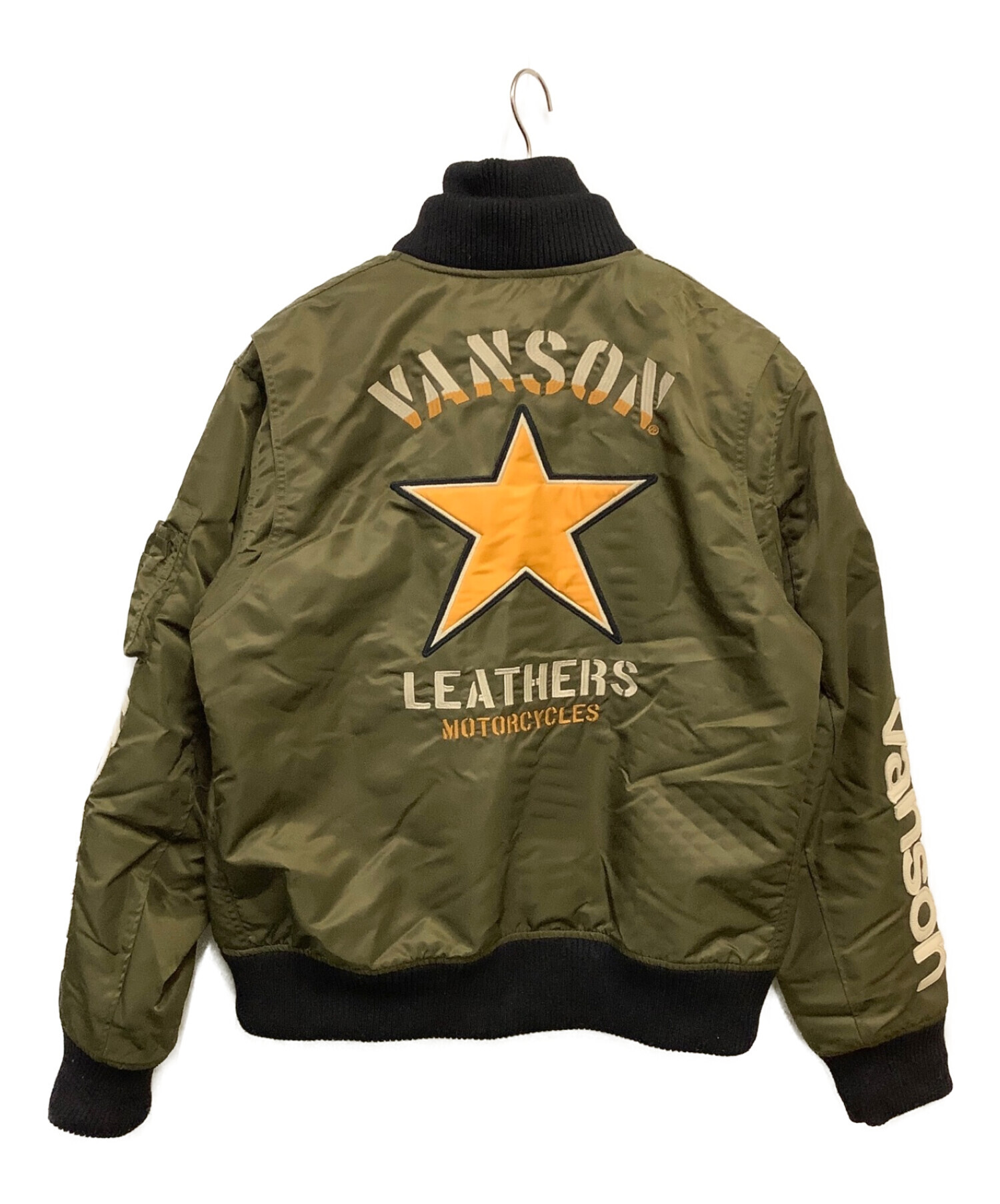 中古・古着通販】VANSON (バンソン) ナイロンブルゾン オリーブ サイズ