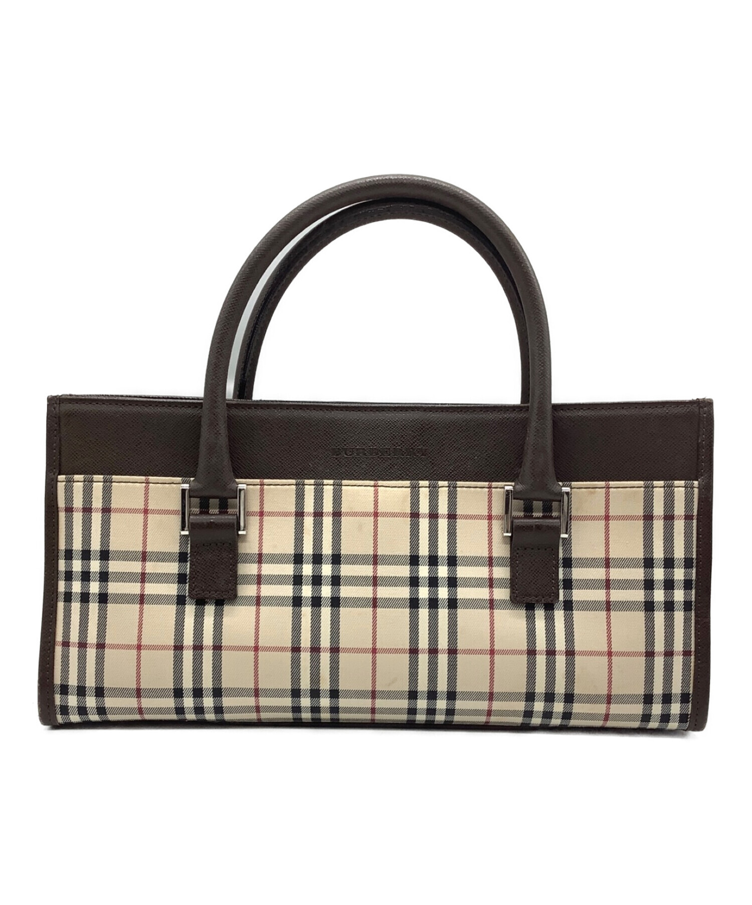 中古・古着通販】BURBERRY (バーバリー) スクエアハンドバッグ ブラウン×ベージュ｜ブランド・古着通販 トレファク公式【TREFAC  FASHION】スマホサイト