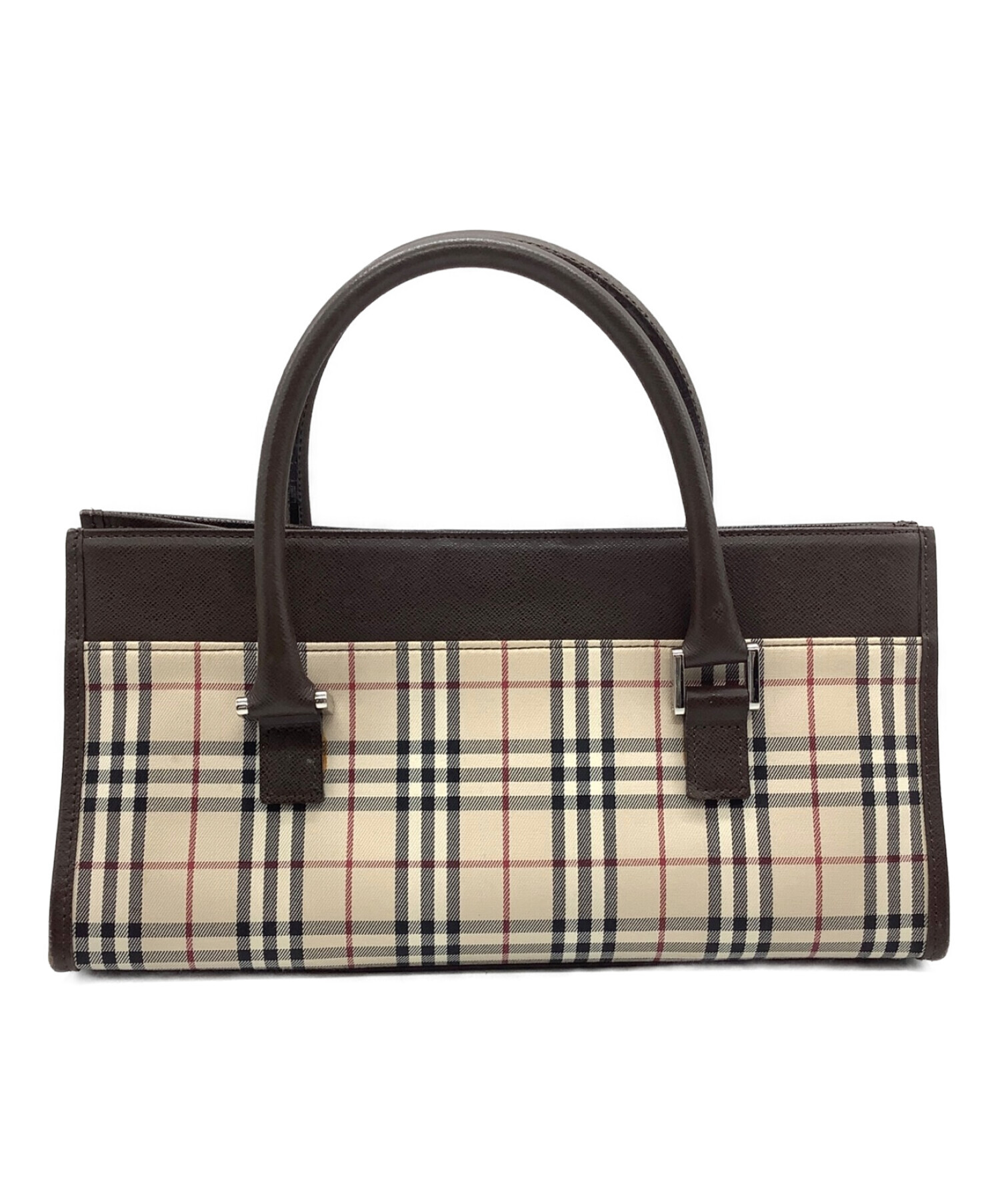 中古・古着通販】BURBERRY (バーバリー) スクエアハンドバッグ ブラウン×ベージュ｜ブランド・古着通販 トレファク公式【TREFAC  FASHION】スマホサイト