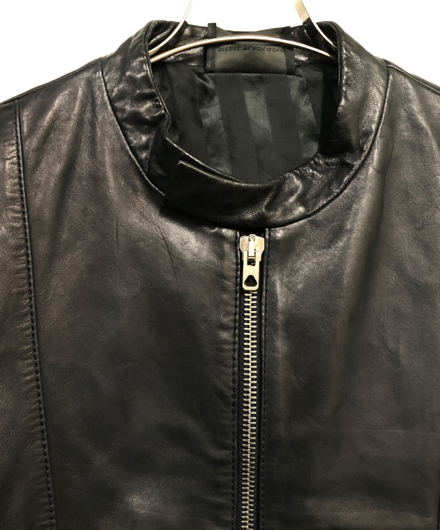 中古・古着通販】DIESEL BLACK GOLD (ディーゼル ブラック ゴールド) シングレザーライダース ブラック サイズ:SIZE  48｜ブランド・古着通販 トレファク公式【TREFAC FASHION】スマホサイト