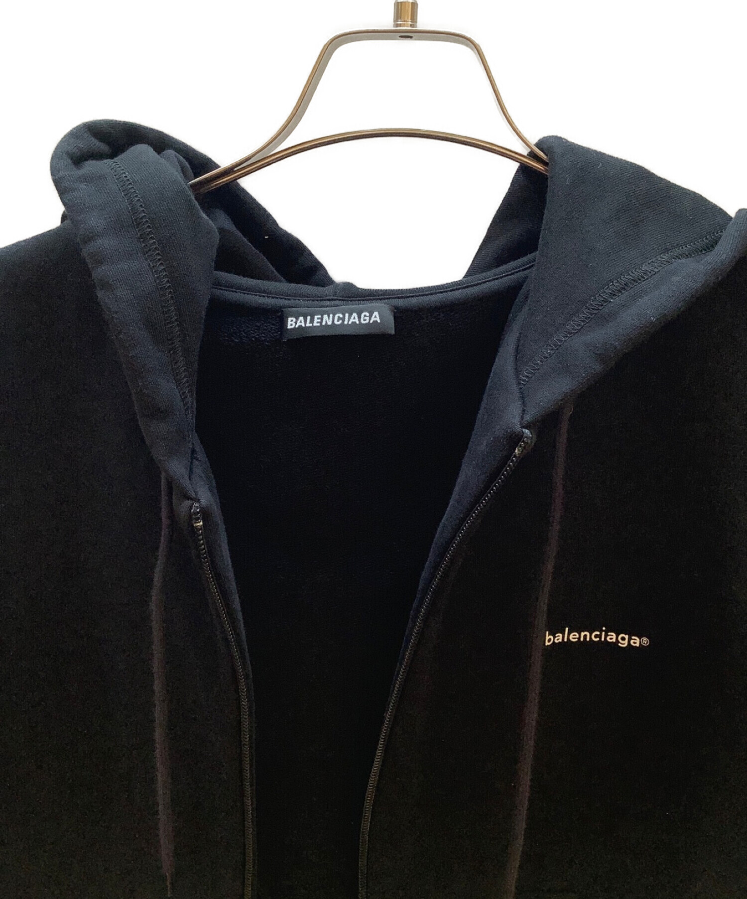 BALENCIAGA (バレンシアガ) スモールロゴジップパーカー ブラック サイズ:M