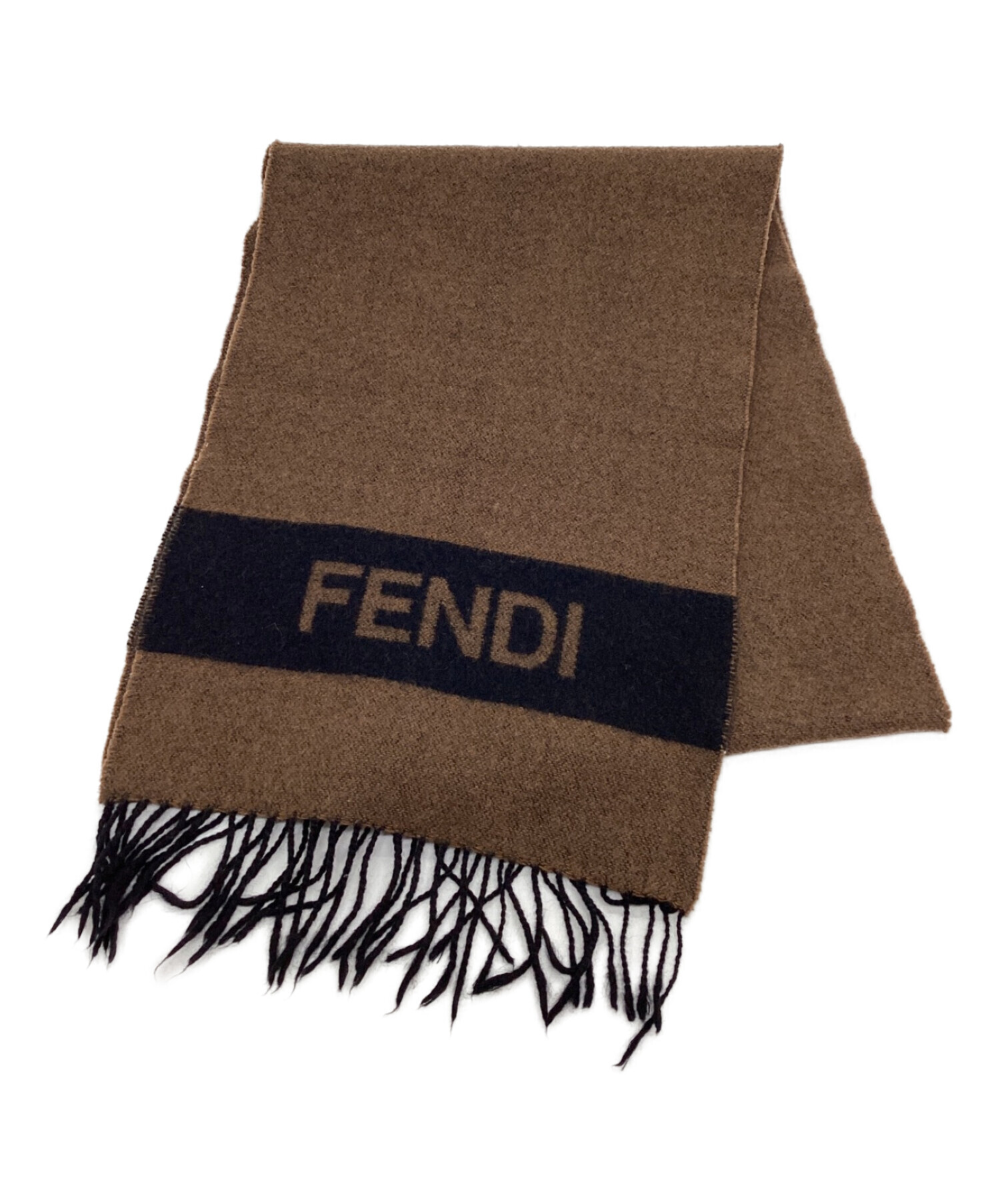 中古・古着通販】FENDI (フェンディ) ウールマフラー ブラウン